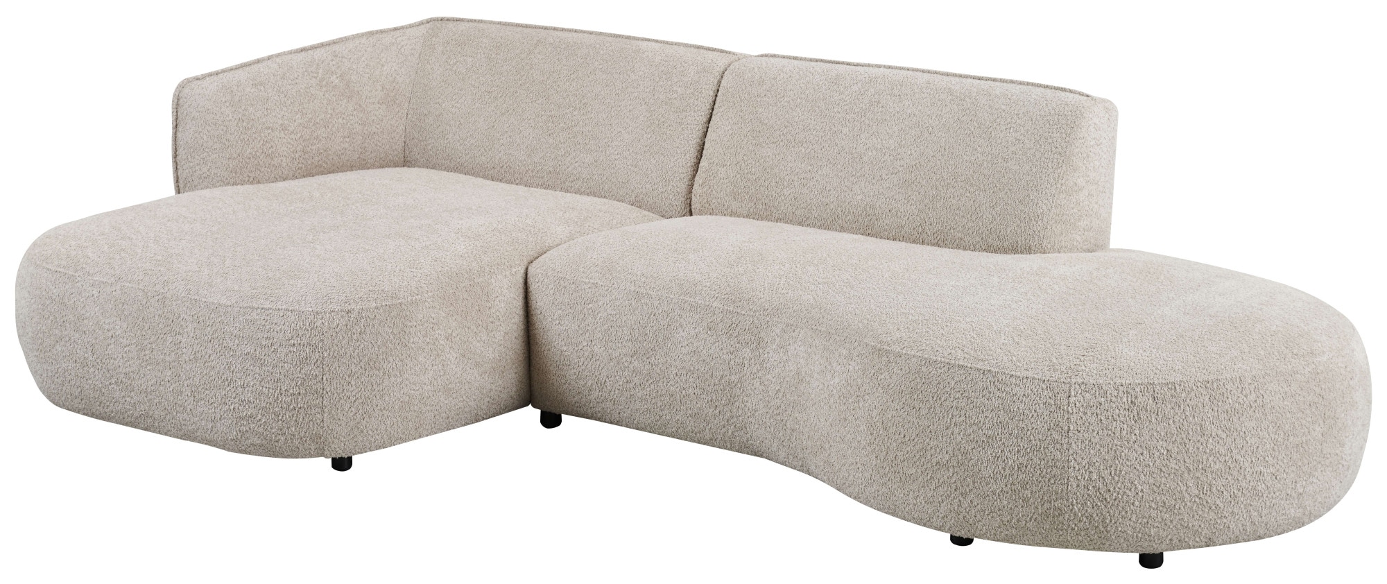GOODproduct Canapé d'angle »OSTRUP Rundsofa, L-Form, Naturtöne, Boucle oder Chenille« largeur 278 cm, forme organique aux courbes douces