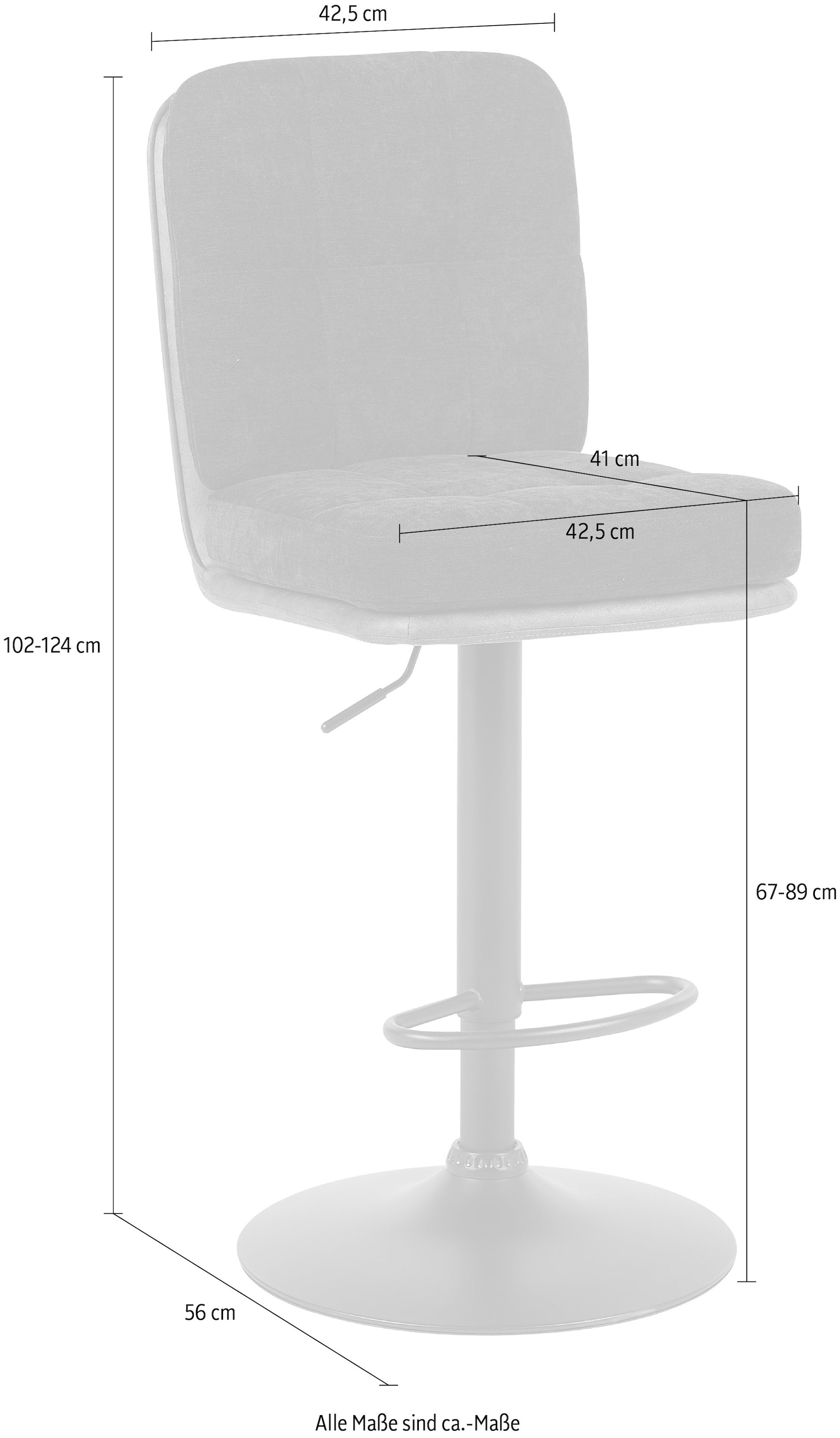 HELA Tabouret de bar »VILA« Ensemble, 2 cuis tlg. 360° drehbar, höhenverstellbar, Materialkombi