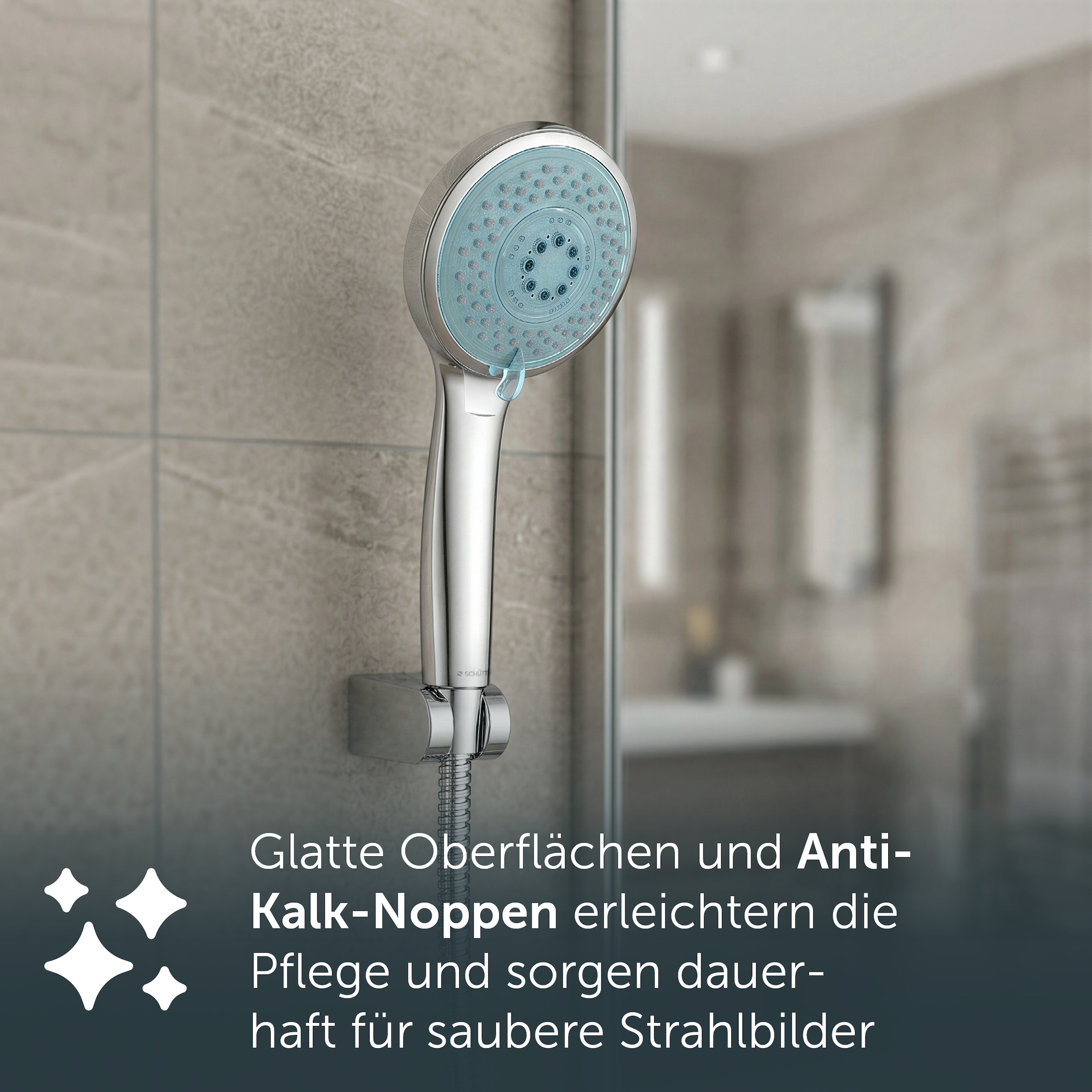Schütte Handbrause LED Wellness Duschkopf, 3 Strahlarten, Duschbrause mit 7 Farbvarianten