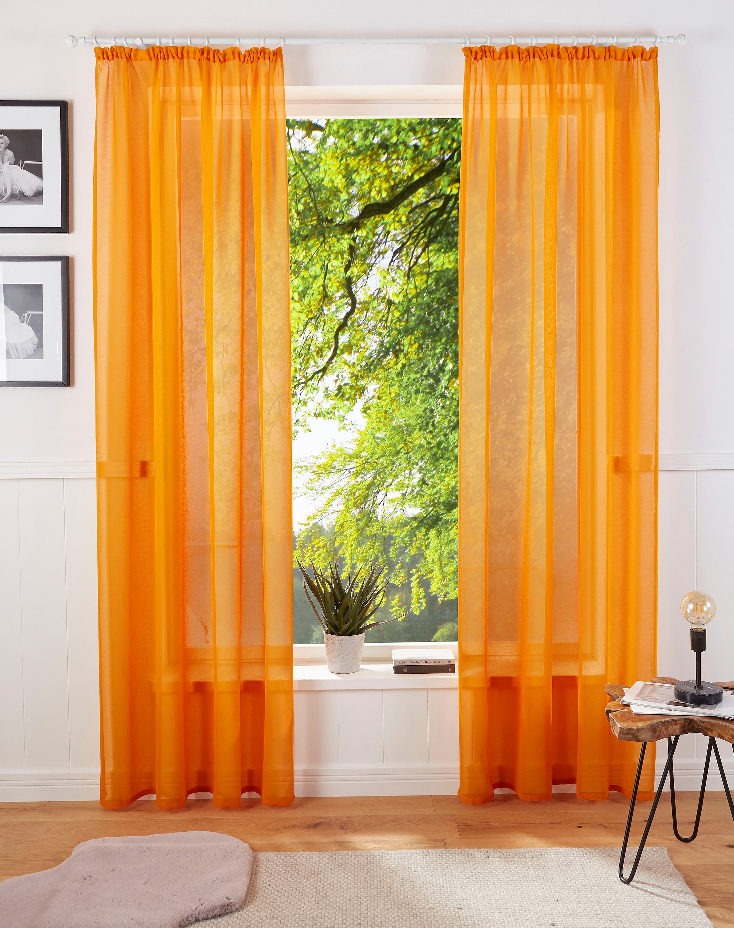 my home Rideau »TENDER« Bande volante 1 cuis tlg. Leinen Optik mit Struktur, monochrom, Bestseller