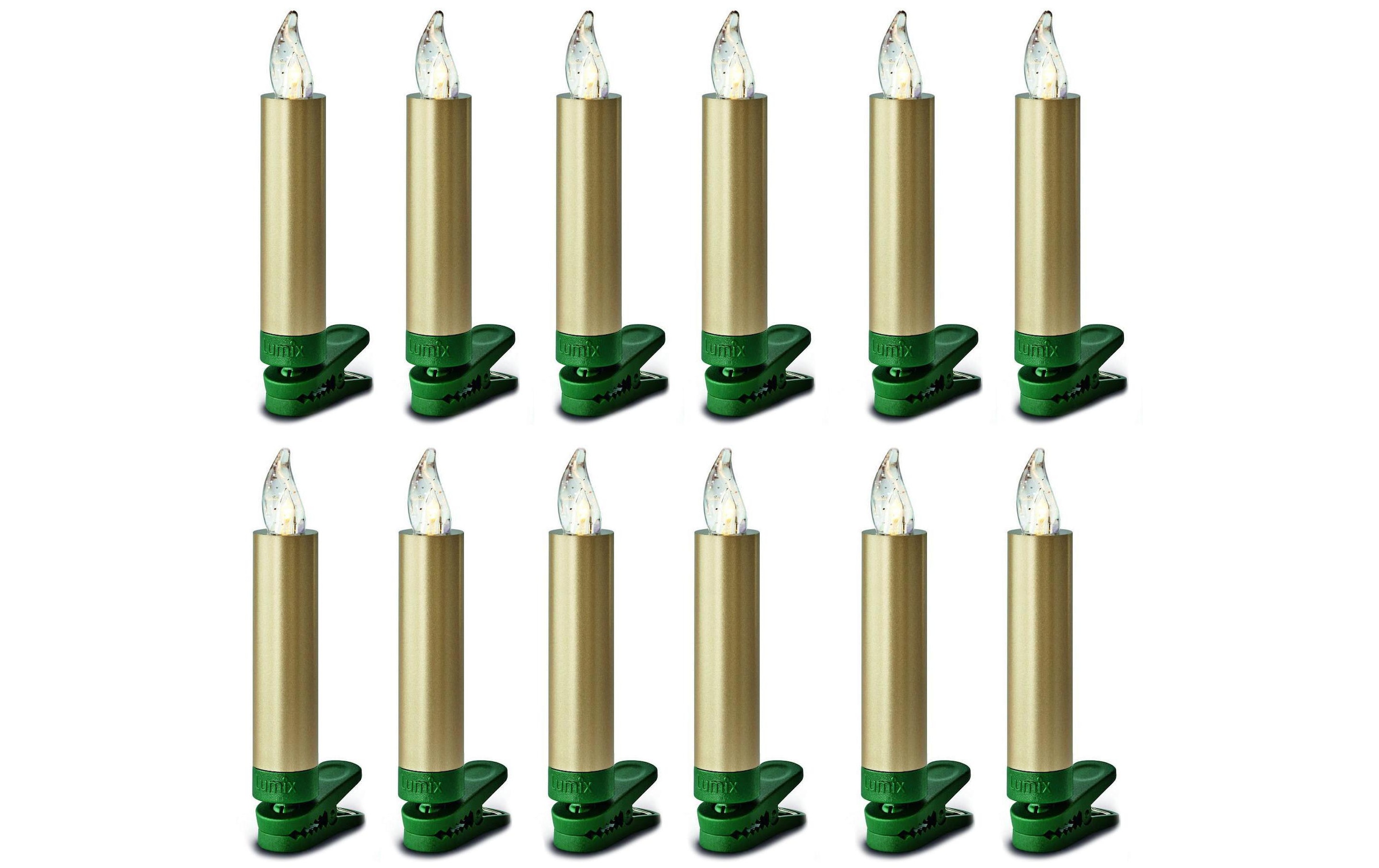 lumix LED-Christbaumkerzen »Lumix LED SuperLight Mini 12er-Starter Set« 12 Stk.-flammig