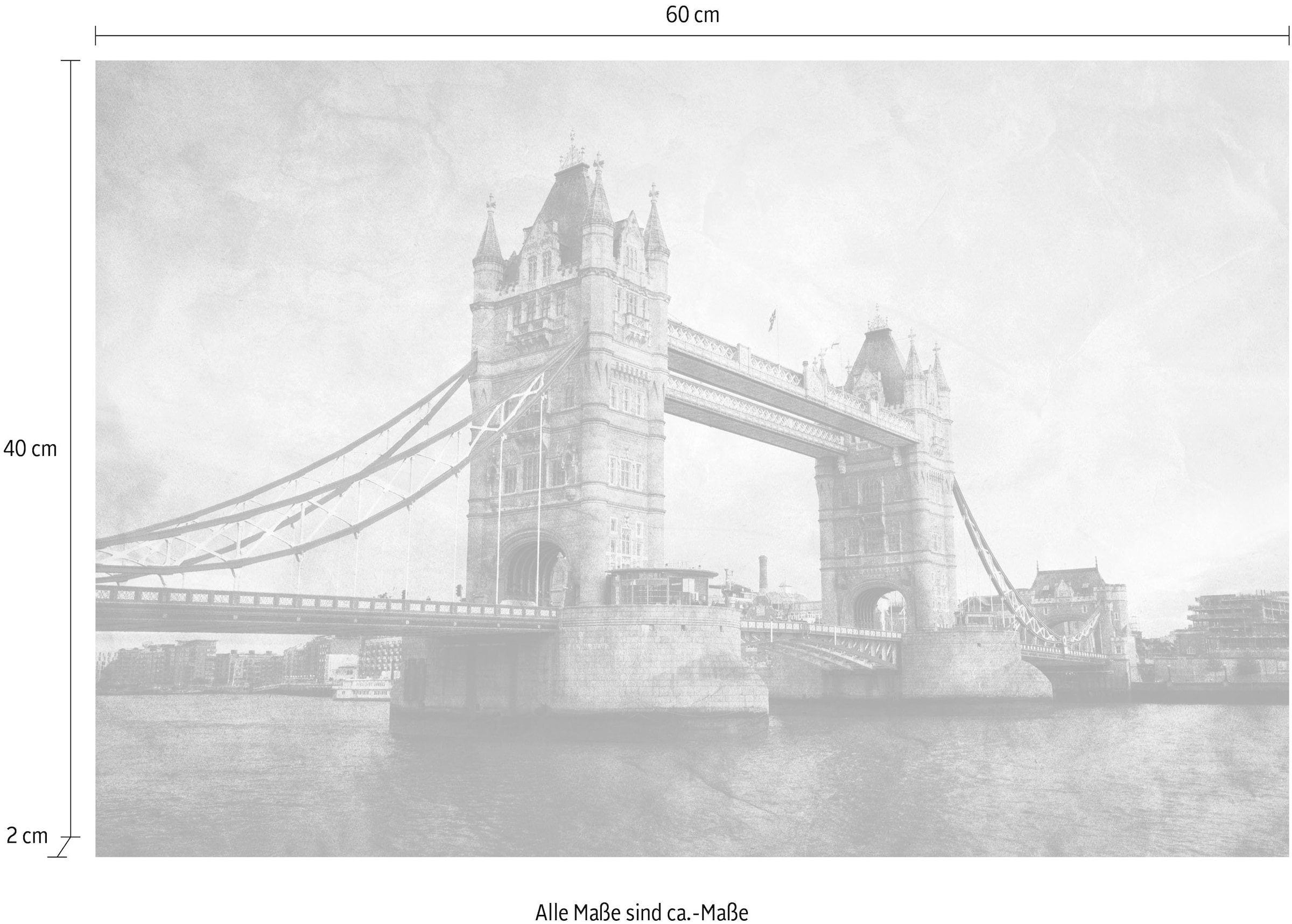 queence Leinwandbild »Tower Bridge« Brücken | Grossbritannien | Kunst | London | Modern | Rain | Schwarz-Weiss | Städte Premium-Leinwandstoff, Handarbeit aus Deutschland