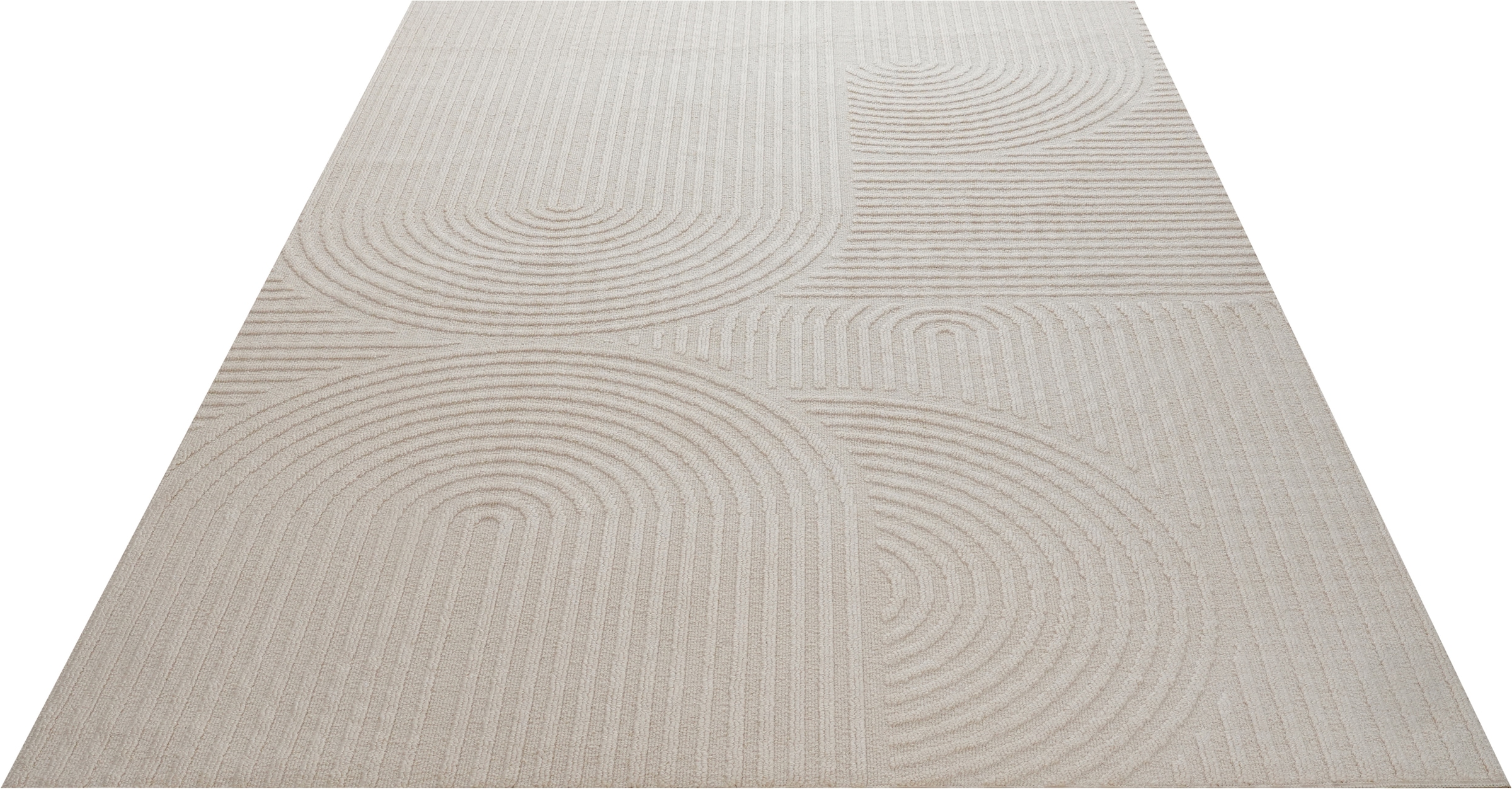 GOODproduct Tapis »Jola, In- und Outdoor geeignet, Hoch-Tief-Design, Scandi« Rectangulaire 9 mm Höhe Hoch-Tief-Struktur, Zen, Wetterfest & UV-beständig, Balkon, Camping