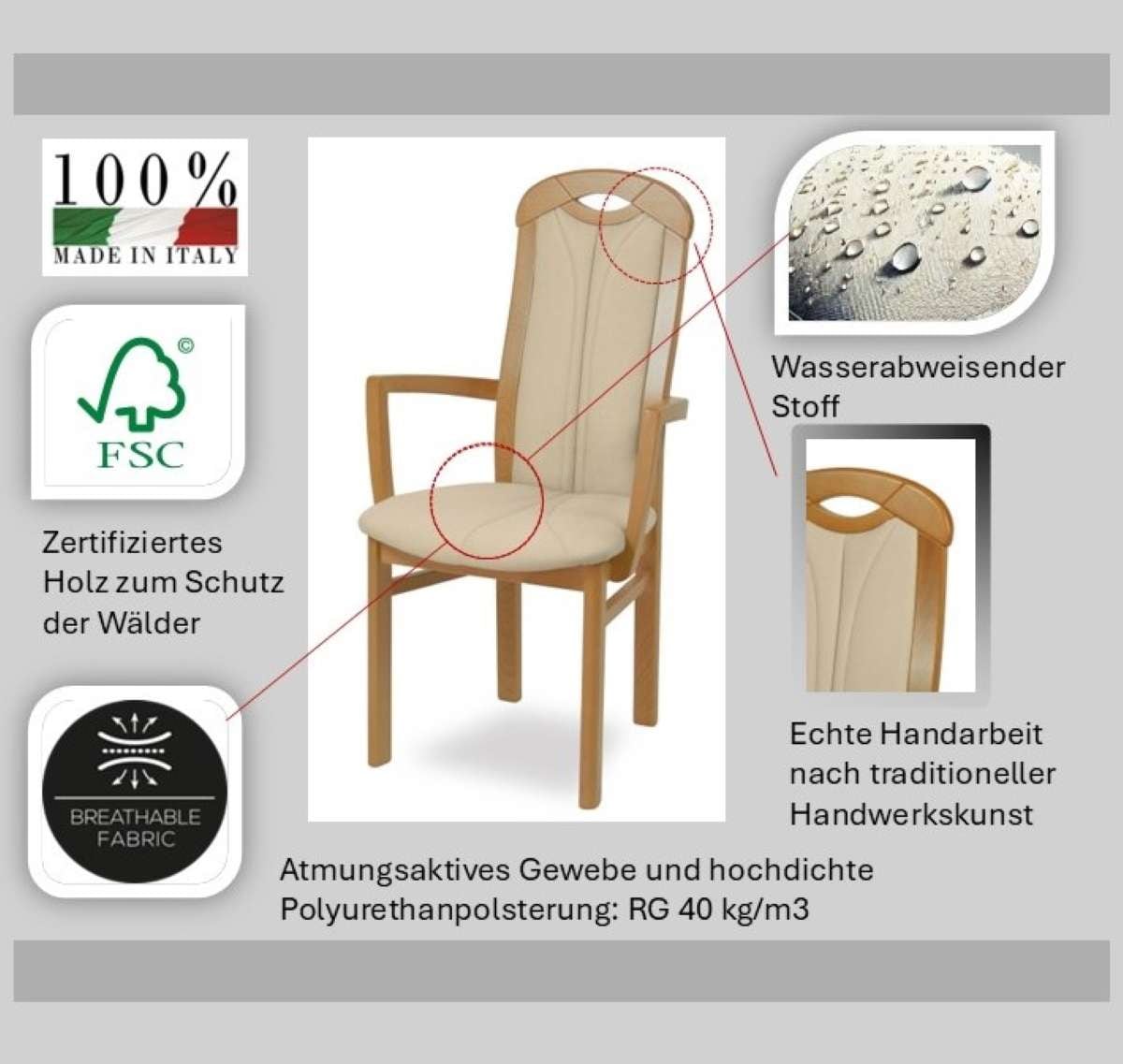 Home affaire Armlehnstuhl »ALEX, Stuhl,Armlehnstuhl« () Stuhl, Armlehnstuhl, Ausführung mit und ohne wasserabweisender Stoff