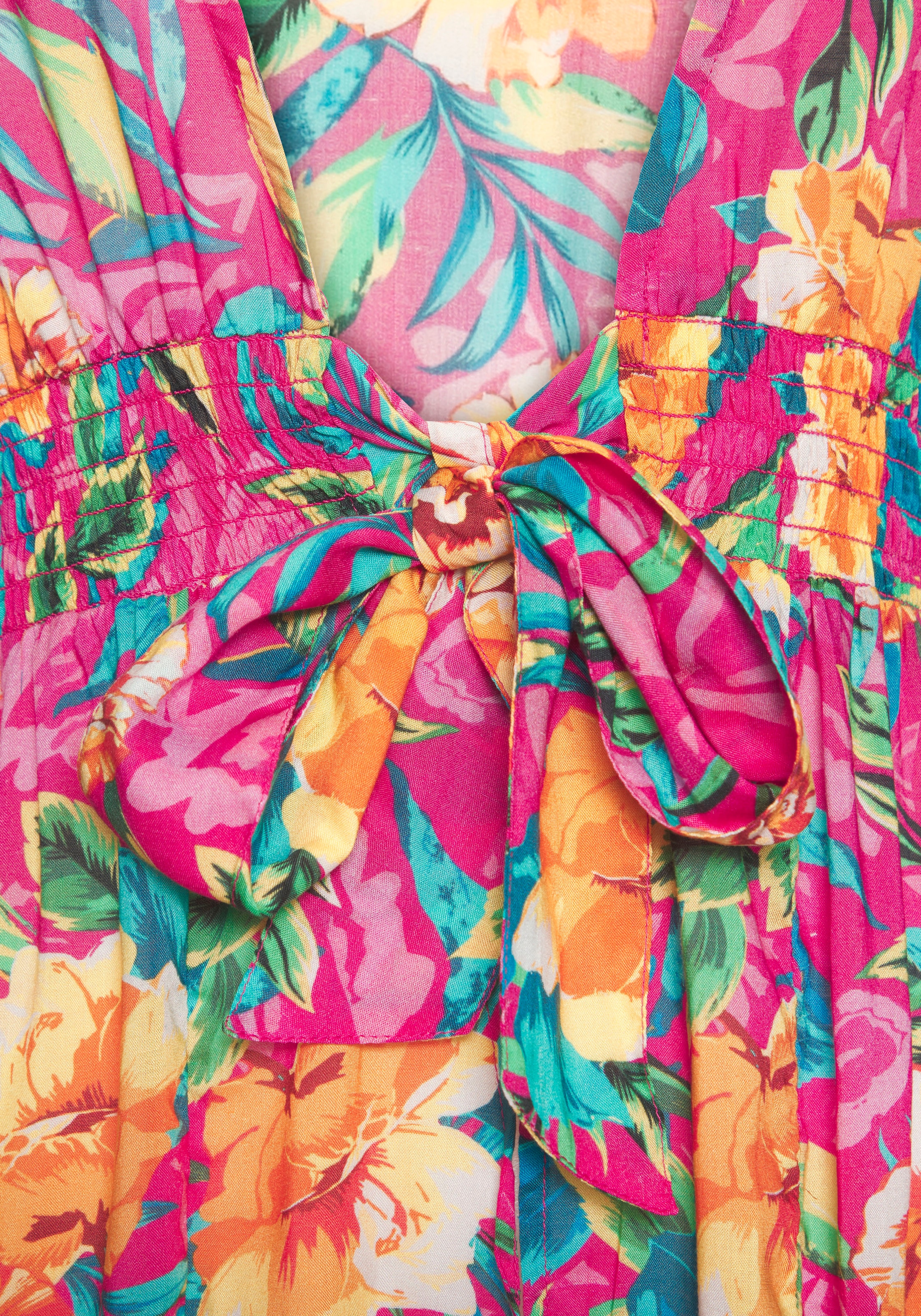 LASCANA Robe de plage im Kimono-Style zum Binden, Kurzarm, Alloverprint, sommerlich