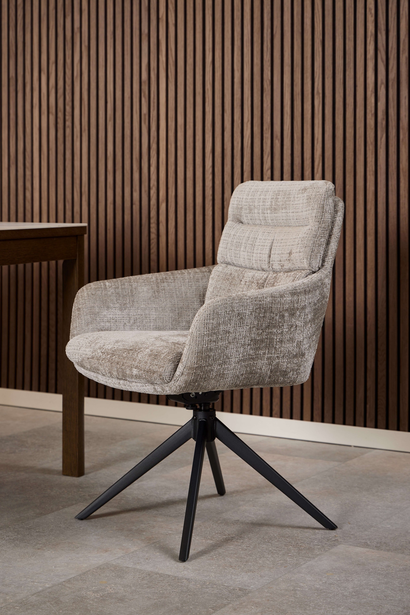 ACTONA GROUP Chaise de salle à manger »Roger, Polsterstuhl, Stuhl, 2er-Set« (Ensemble) 2 cuistissu gris, accoudoirs, rembourrage, fonction pivotante et basculante, FSC™