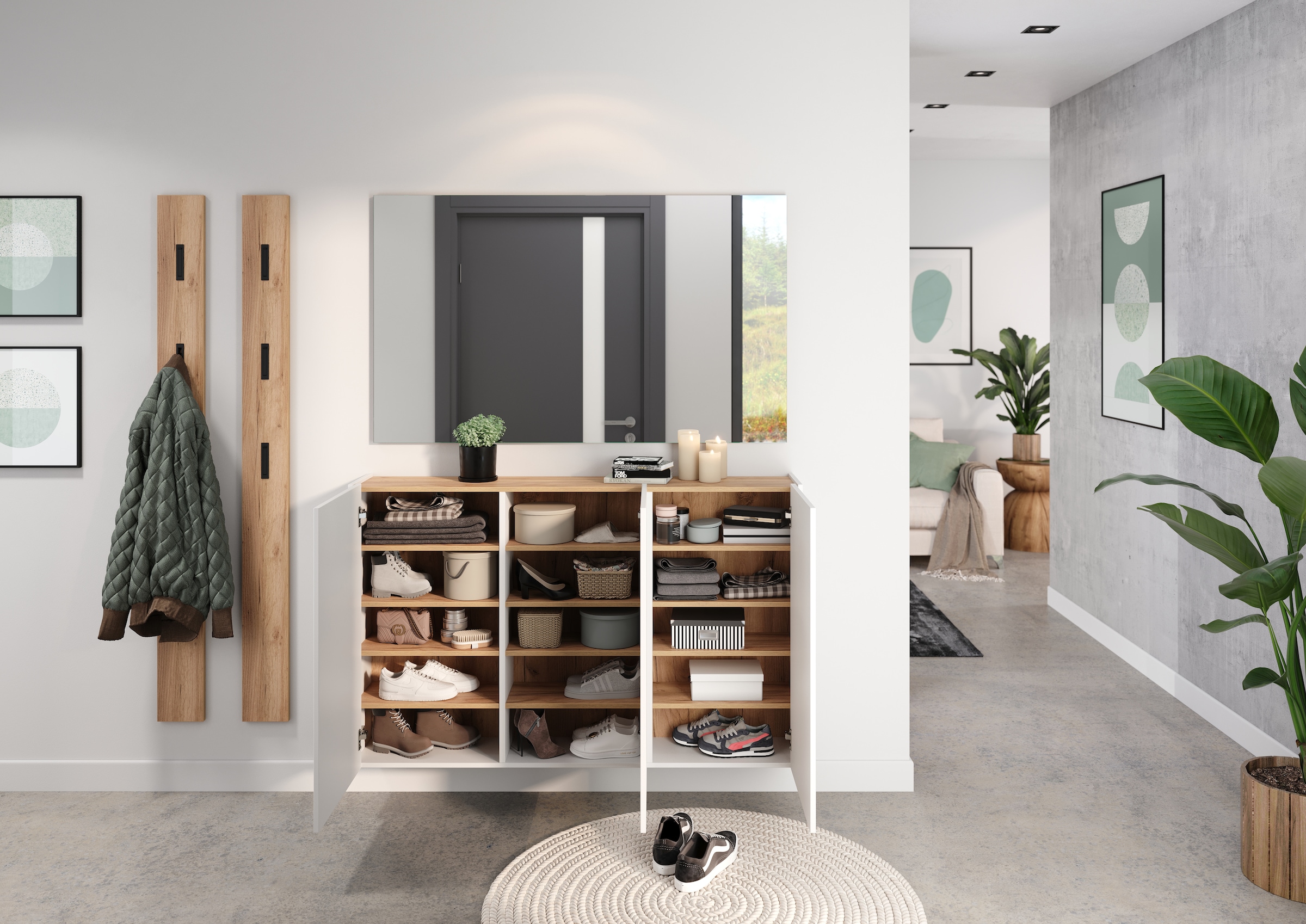 GERMANIA Mehrzweckschrank »GW-Libbiano« 1 Stk. tlg. , ideal für schmale Flure, Breite 138 cm, in 3 verschiedenen Höhen