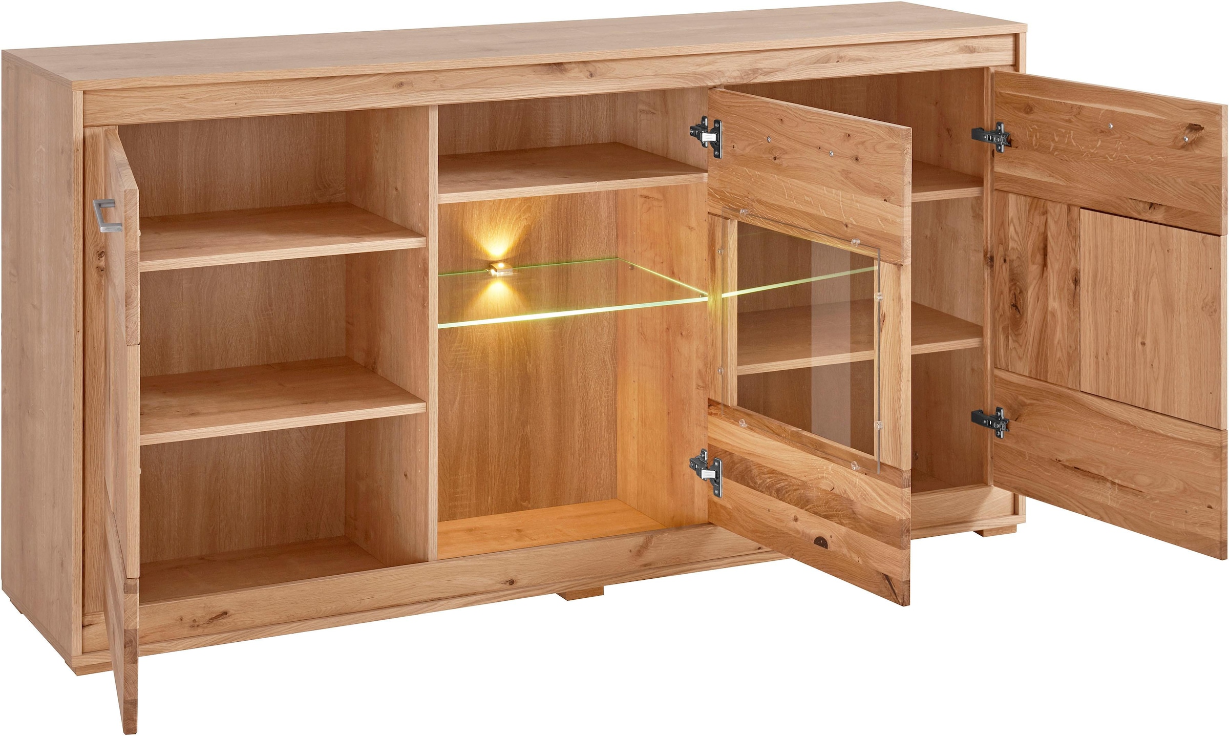 VOGL Möbelfabrik Sideboard Breite 166 cm, teilmassiv, mit Hirnholzapplikationen, Made in Germany