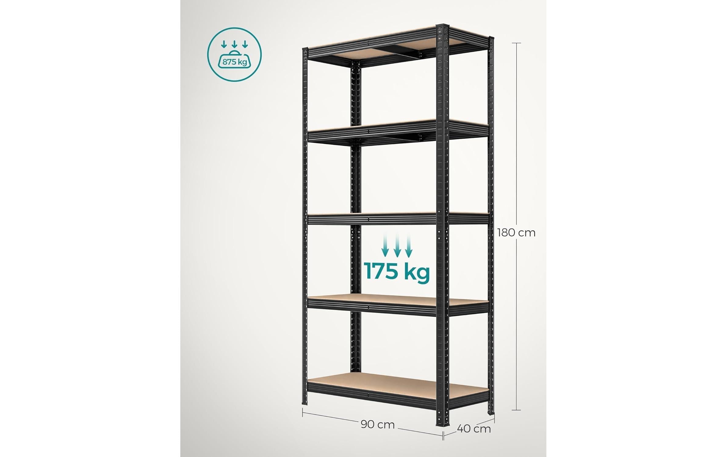 SONGMICS Regal »Songmics Regal 5 Ablagen Schwarz«