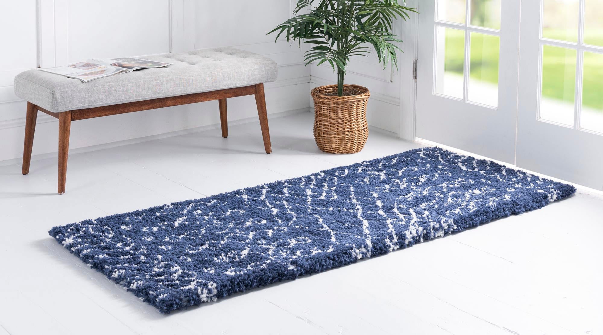 Myflair Möbel & Accessoires Tapis de sol à poils longs »Temara Shag, LAGERRÄUMUNG!« Rectangulaire 51 mm Höhe Teppich-Läufer, gewebt, Scandi Design, ideal im Flur & Schlafzimmer