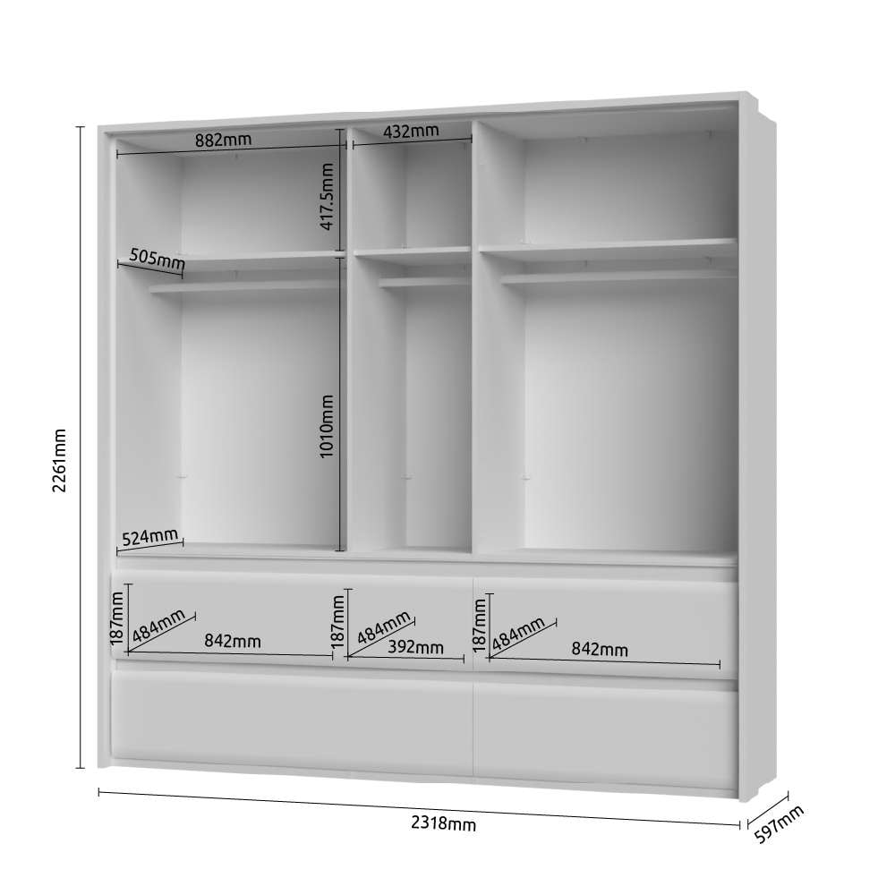 GOODproduct Kleiderschrank »Invictus« UV lackiert, mit LED Beleuchtung, Soft-Close Funktion