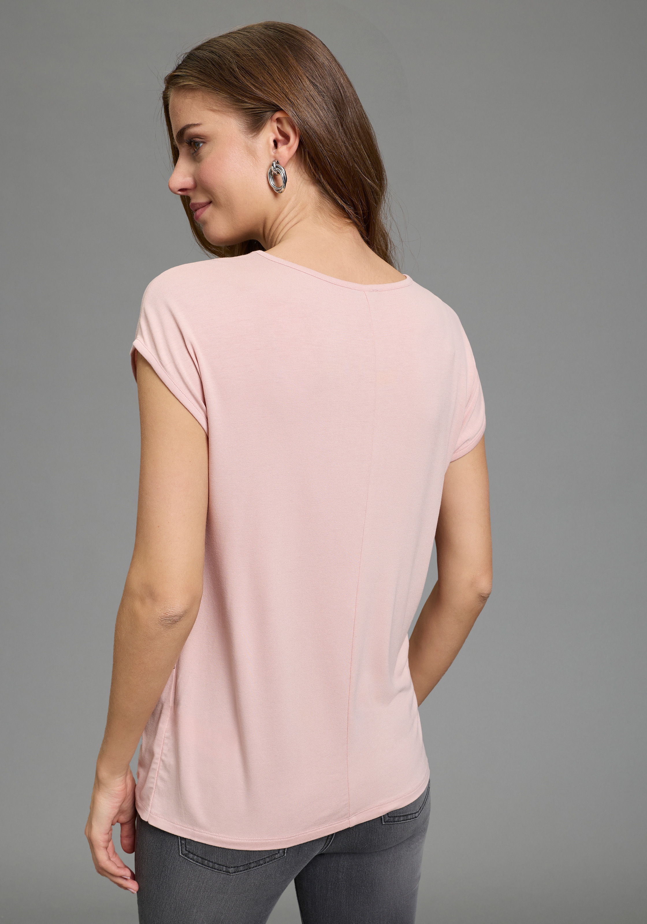 Laura Scott T-Shirt figurumspielende Passform, Rundhalsausschnitt