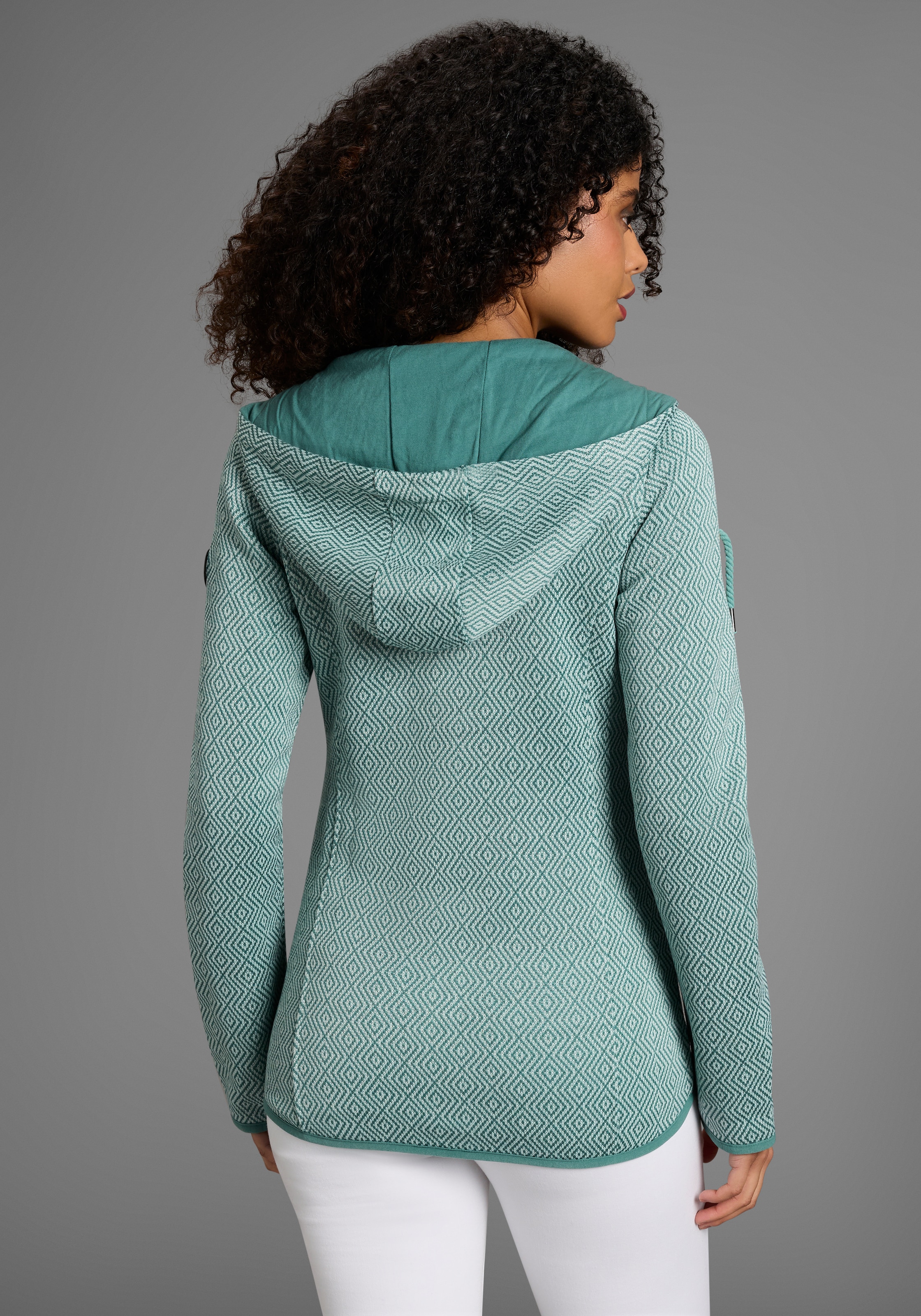 KangaROOS Veste polaire mit Kapuze gemusterte Struktur, mit Kapuze