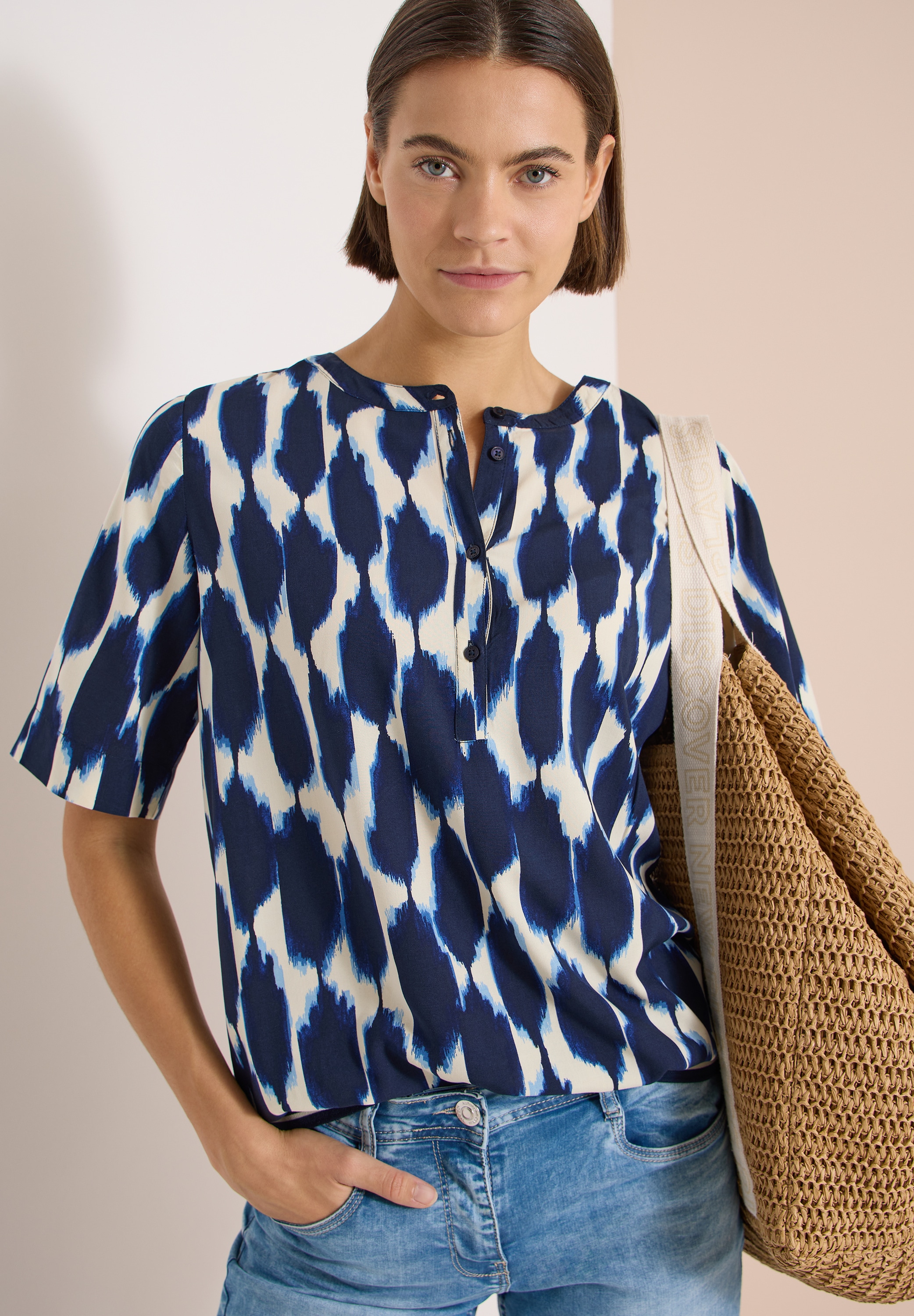 Cecil Chemisier à chemise t-shirt d'été avec motif graphique