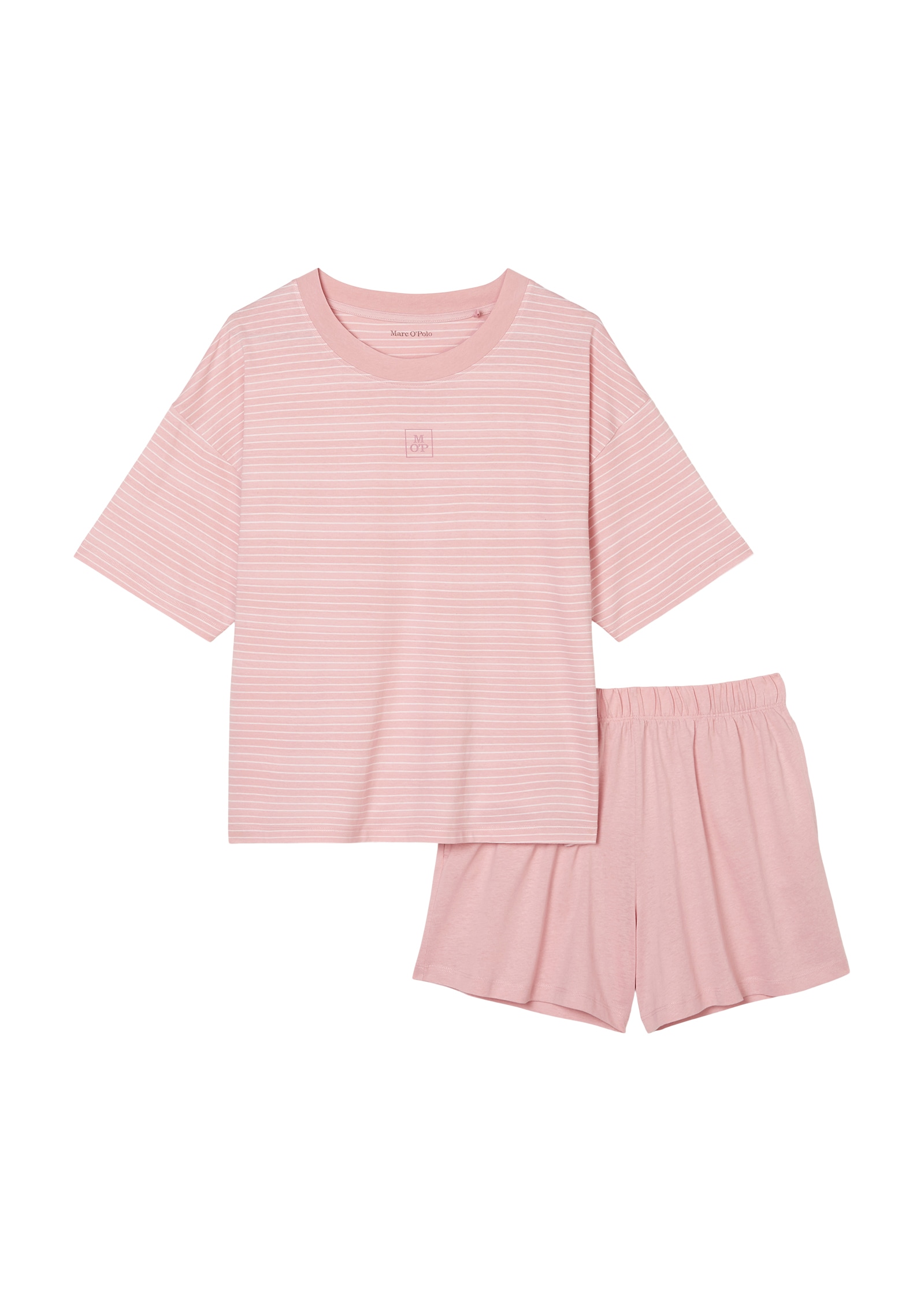 Marc O'Polo Shorty 2 tlg. Kurzarm, mit Rundhalsausschnitt, elastisch