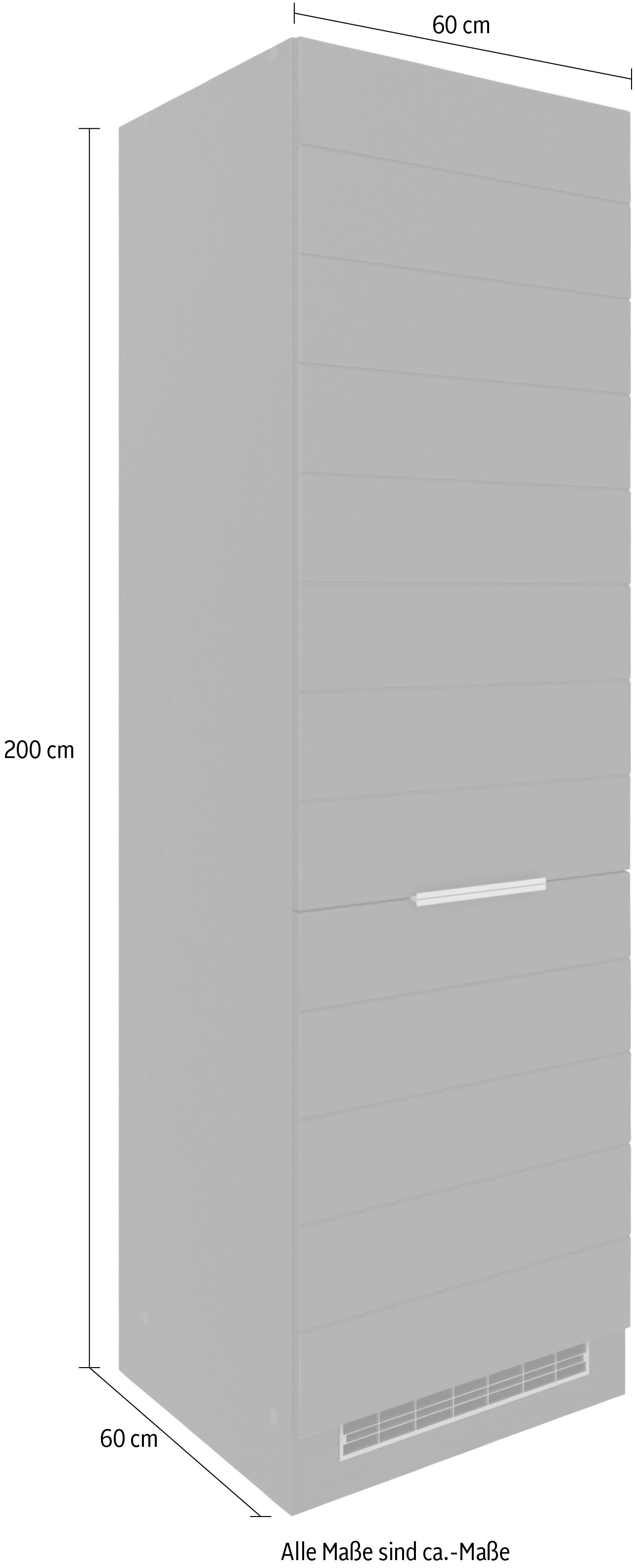 KOCHSTATION Armoire réfrigérée encastrable »KS-Luhe« 60 cm de large, façades MDF de haute qualité avec lisse horizontale