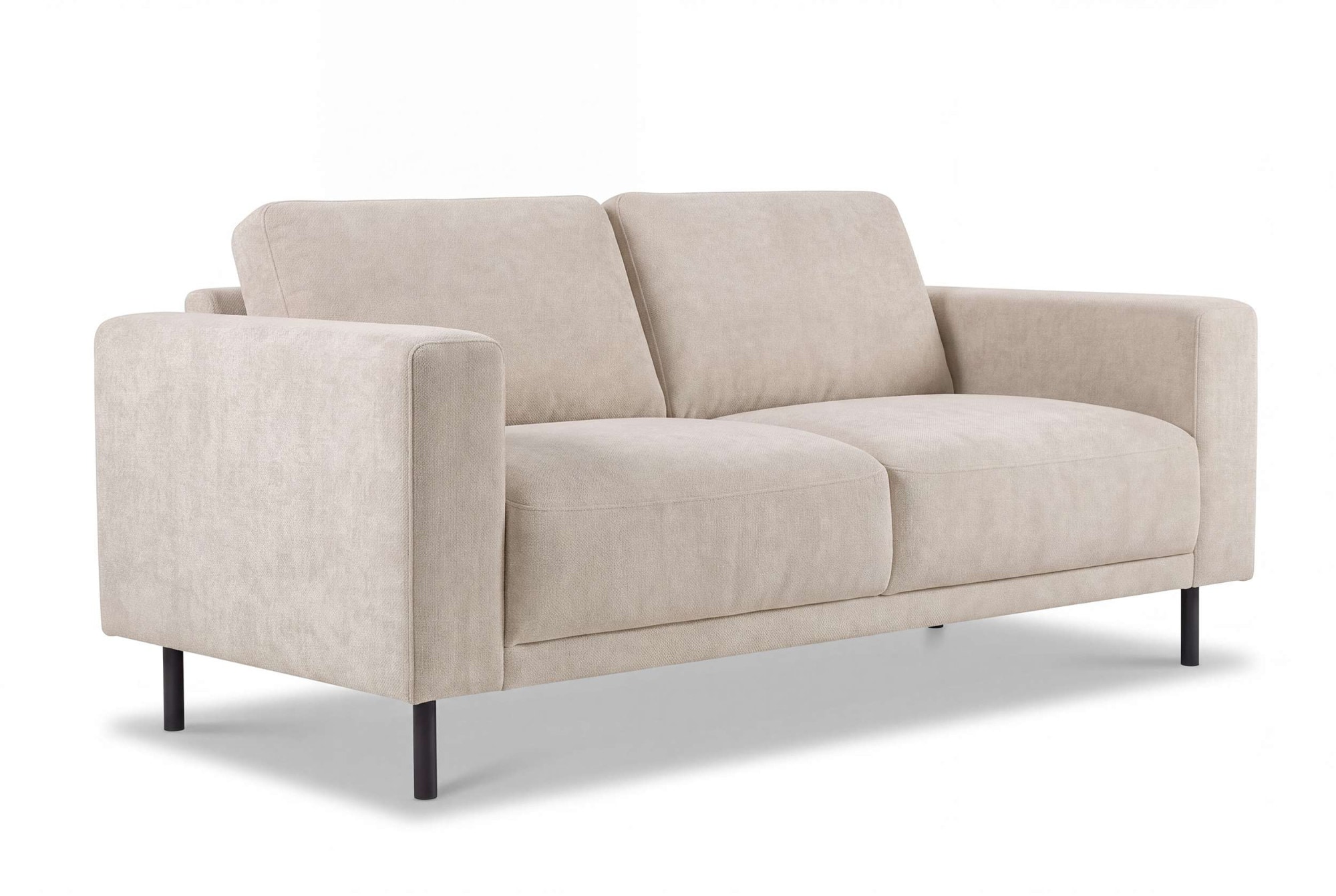 GOODproduct 2,5-places »Sveeva, Kompaktsofa, B.183 cm, schwarze Metallfüsse« tissu structuré durable, avec suspension ondulée, plusieurs couleurs