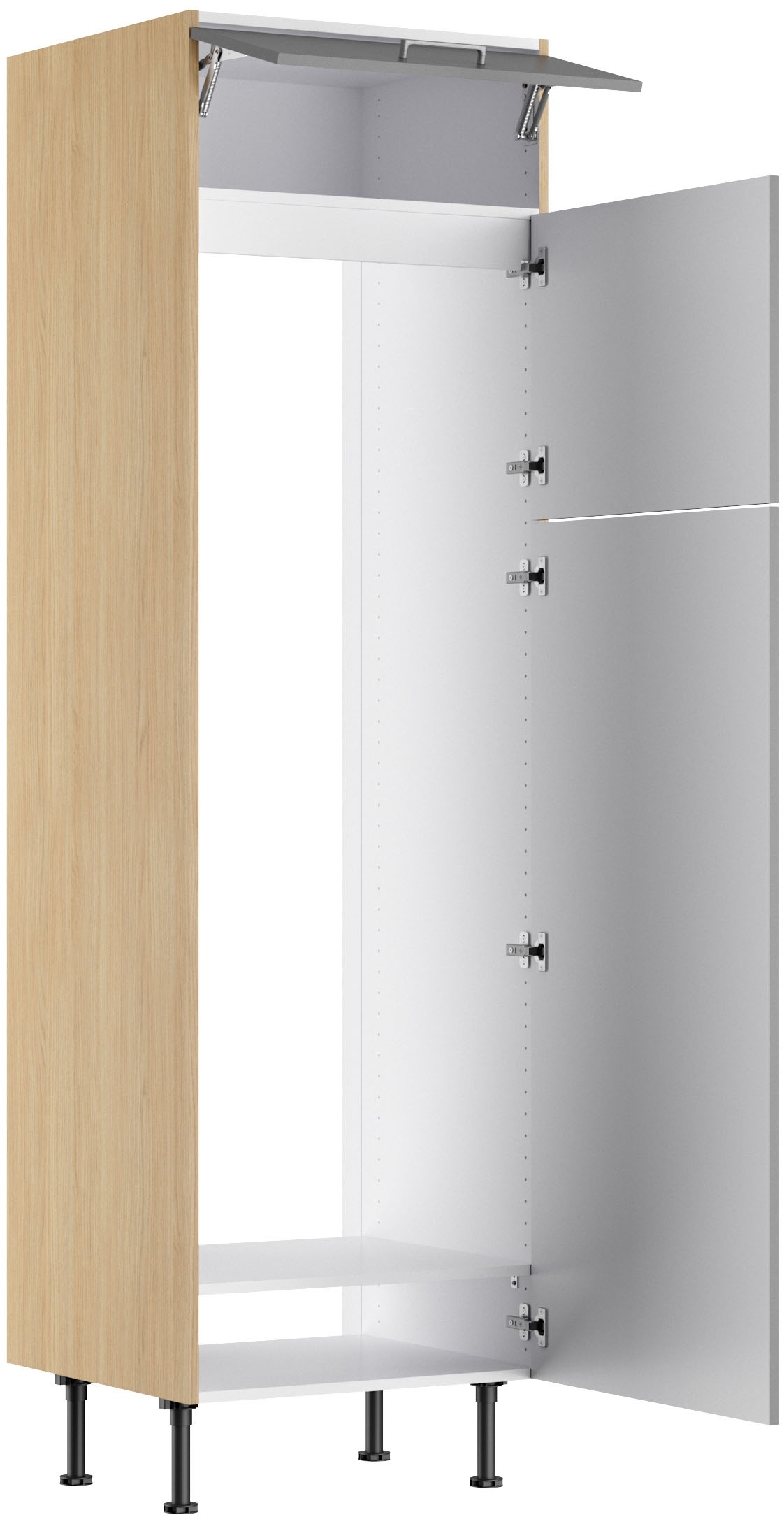 KOCHSTATION Kühlumbauschrank »KS-Lucy« Breite 60 cm, m. 2 Türen, 1 Klappe, Soft-Close, höhenverstellbare Füsse