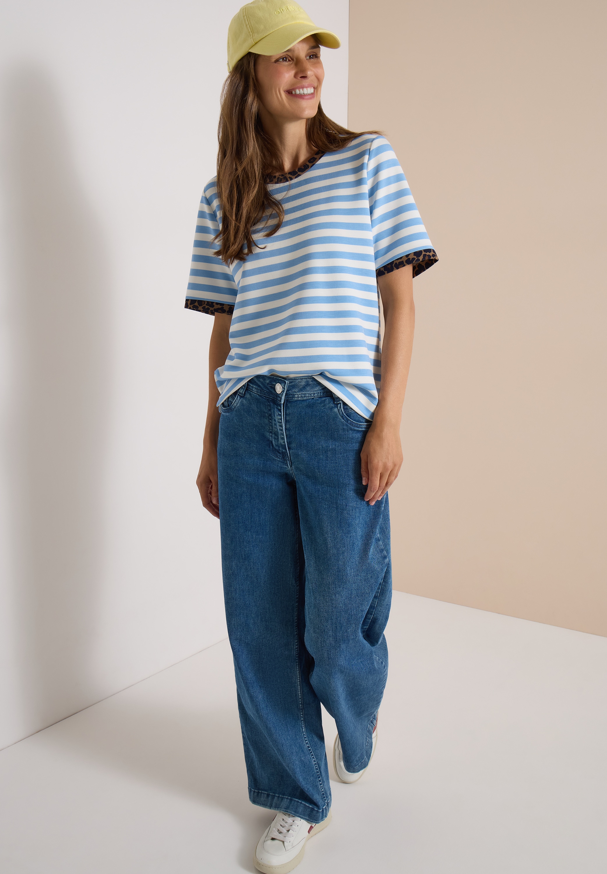 Cecil T-shirt avec détails imprimé animal, mélange viscose doux, col rond