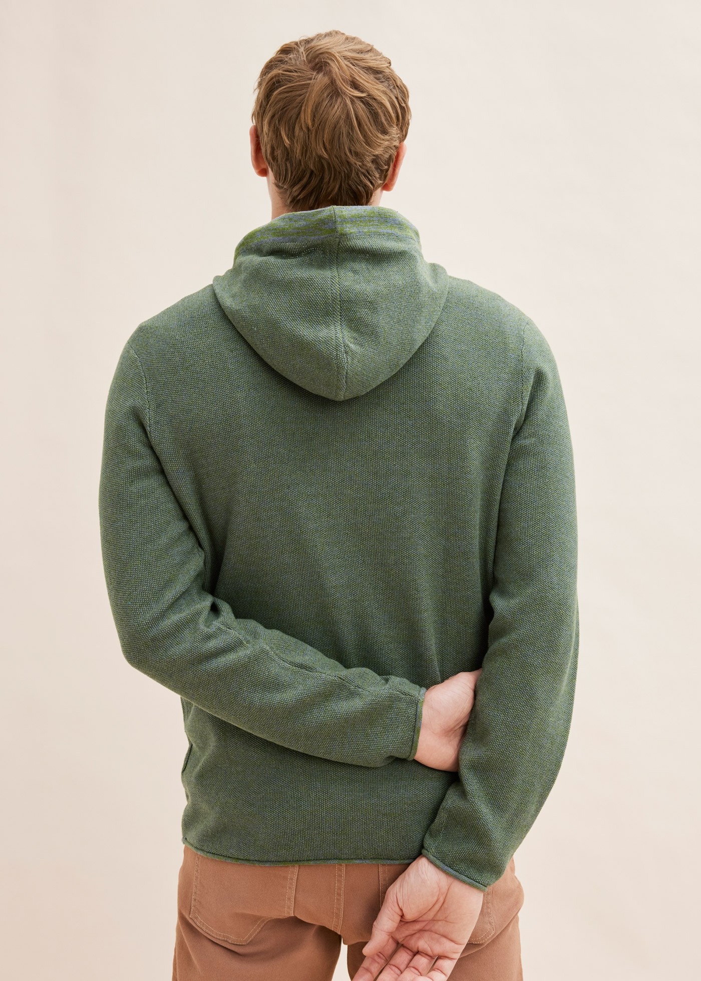bonprix Strickpullover »Kapuzenpullover mit Baumwolle« aus Baumwolle und Polyacryl, mit Kapuze, Regular Fit