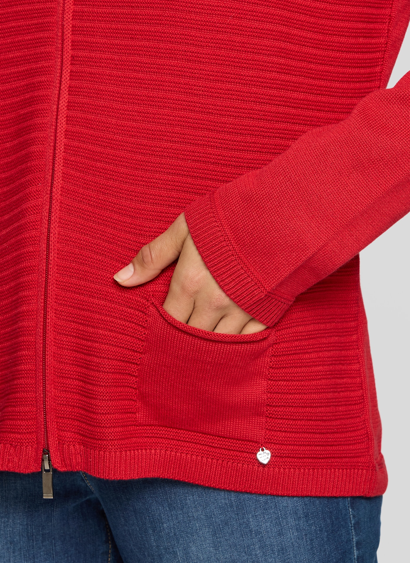 Rabe Veste en tricot mit Reissverschluss und Stehkragen