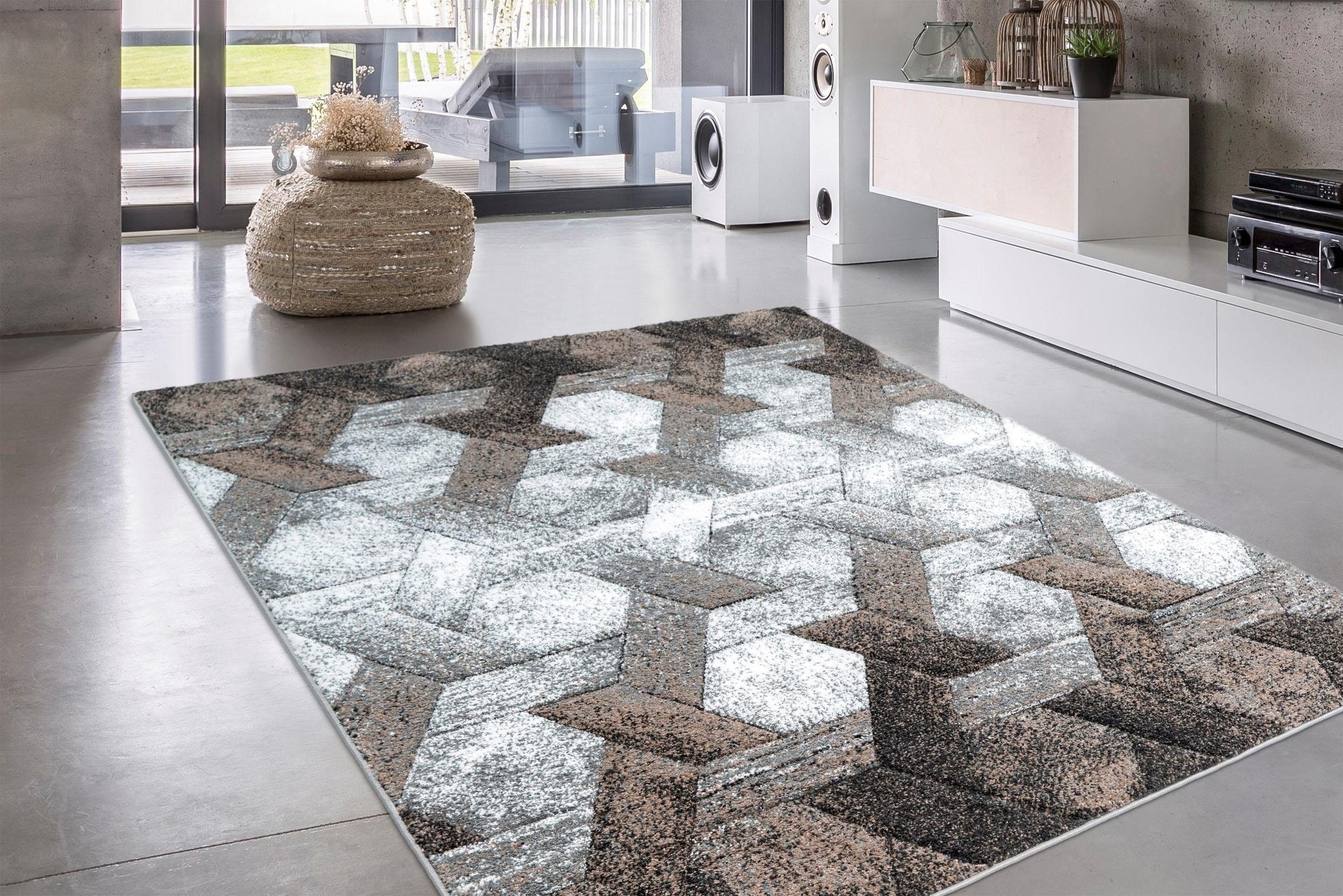 calo-deluxe Tapis »Astro 301« Rectangulaire 14 mm Höhe Kurzflor, Wohnzimmer