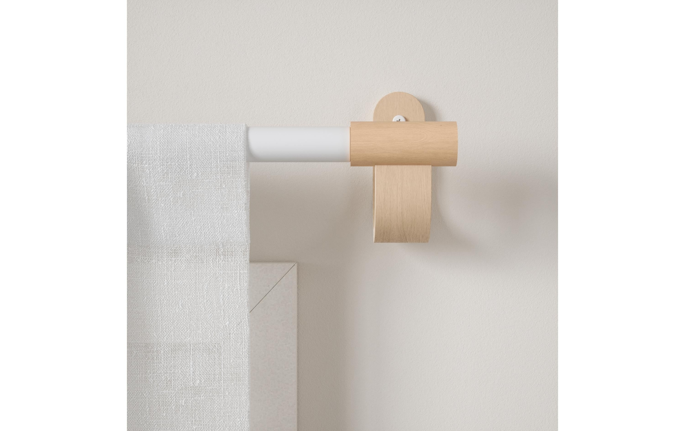 Umbra Vorhangstange »Bellwood 107 - 305 cm, Weiss/Nature« Holzart: Esche