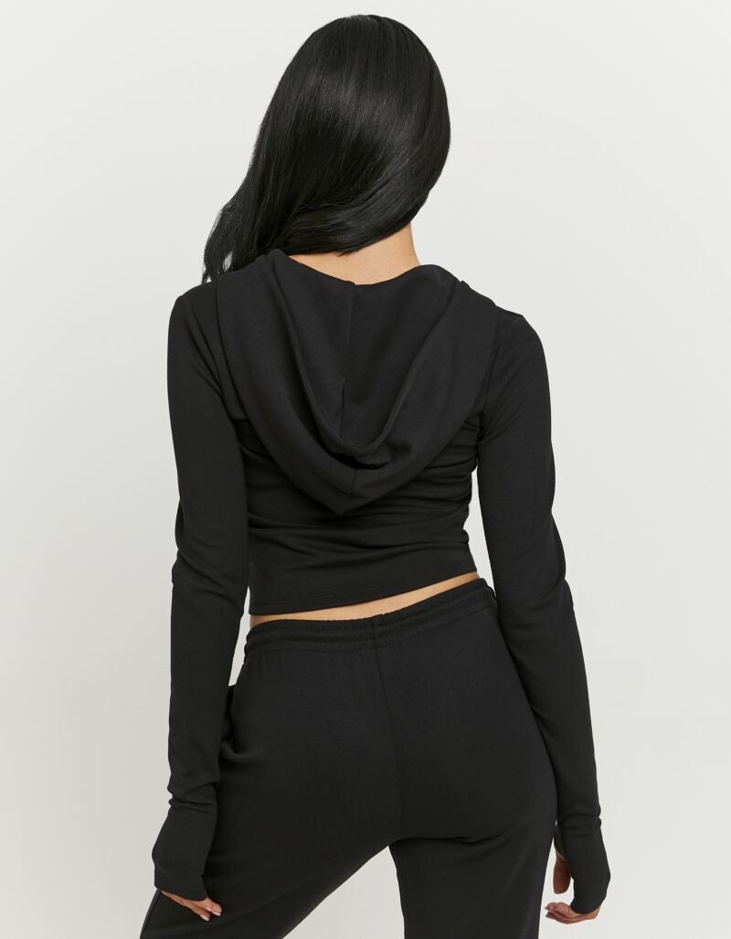 Tally Weijl Kapuzensweatjacke »SSWPEMARIE« Materialmix, verkürzt geschnitten