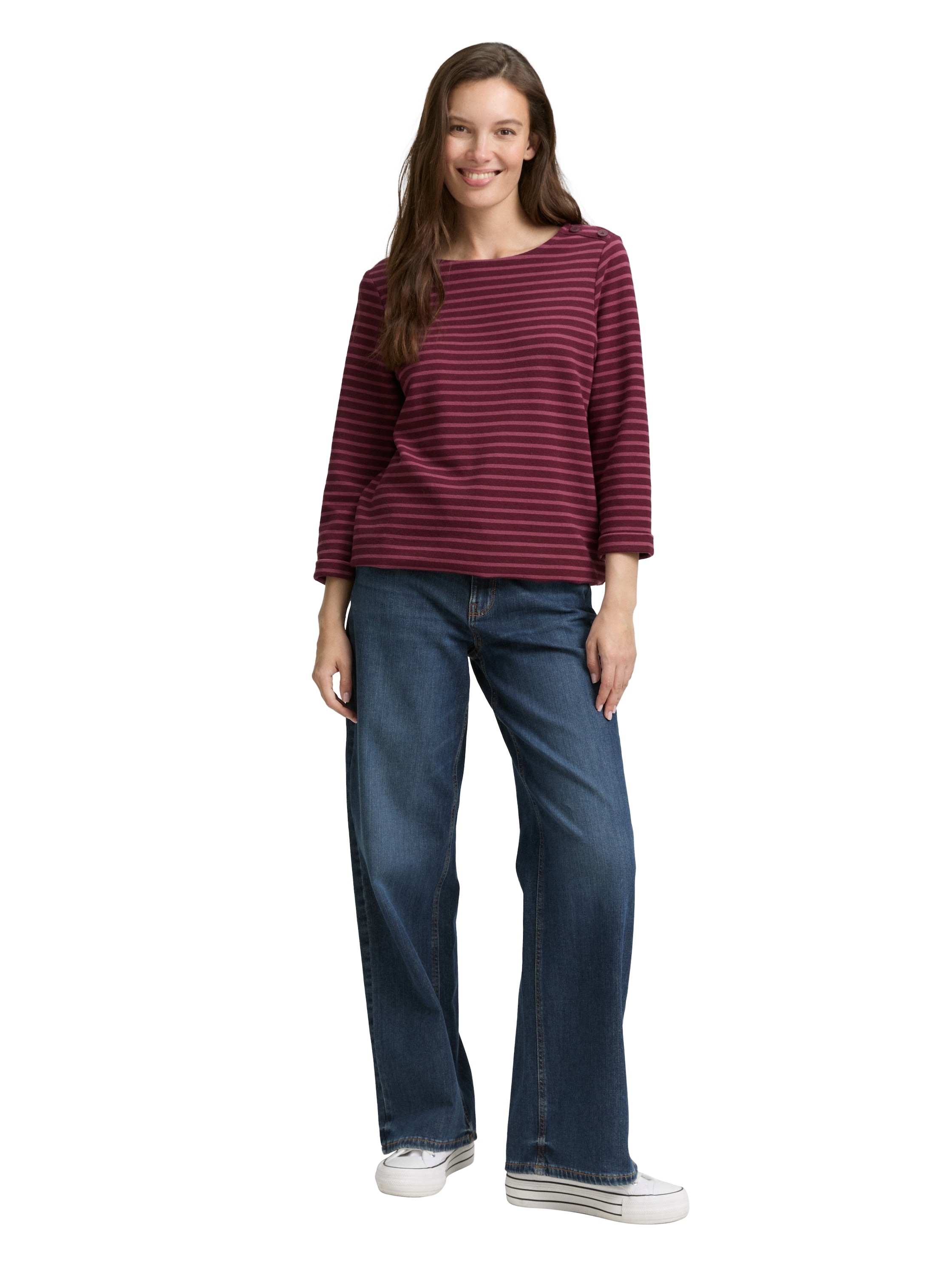 TOM TAILOR T-shirt à manches longues , mit Knöpfen an der Schulter
