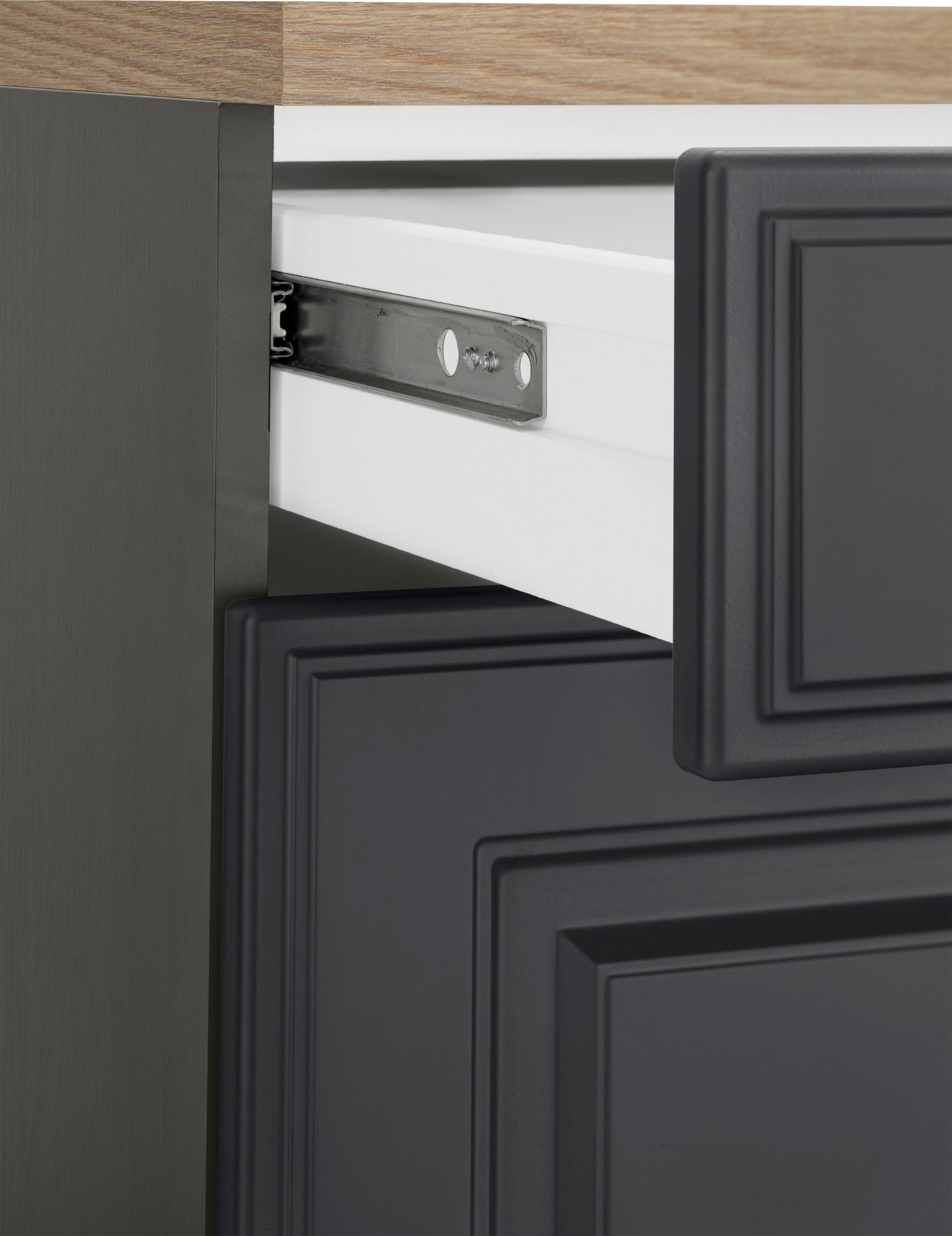KOCHSTATION Unterschrank »KS-Stockholm« 150 cm breit, hochwertige MDF-Fronten mit Fräsung, viel Stauraum