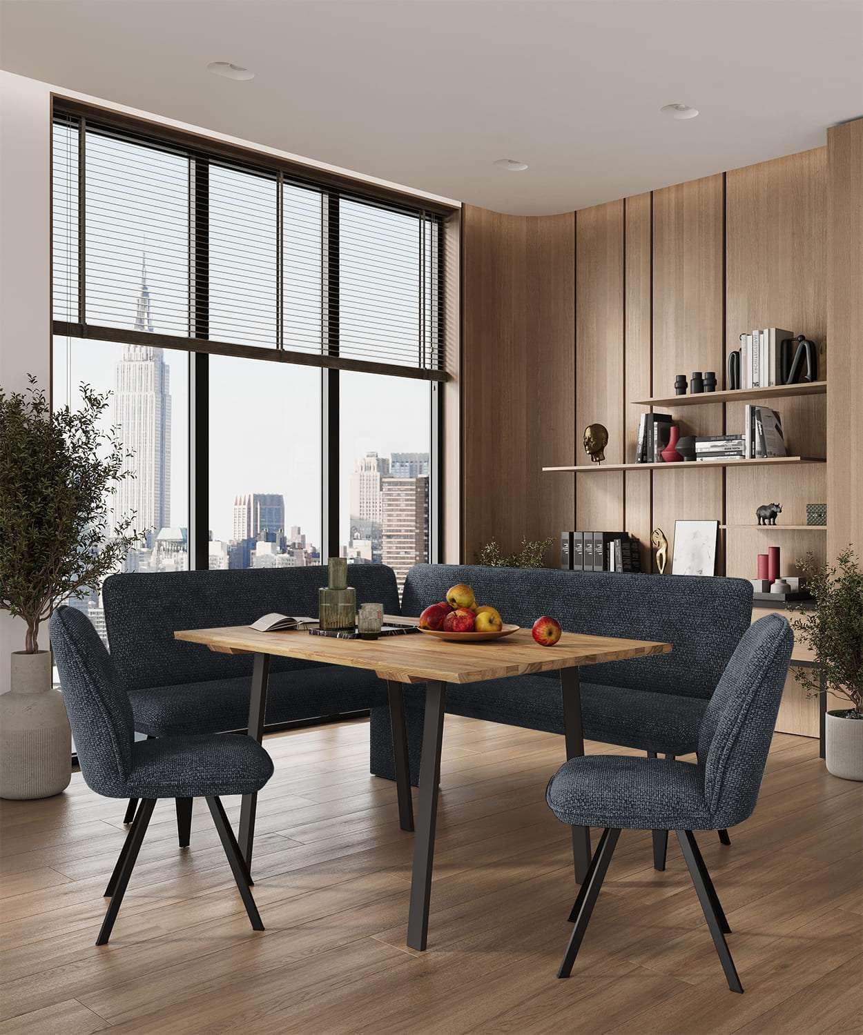 Home affaire Esszimmerstuhl »Mily Essstuhl, Wohnstuhl, Polsterstuhl, 4-Fussstuhl« (Set;Jugendliche) 2 Stk.mit schwarz pulverbeschichteten Metallbeinen, gepolstert, modern