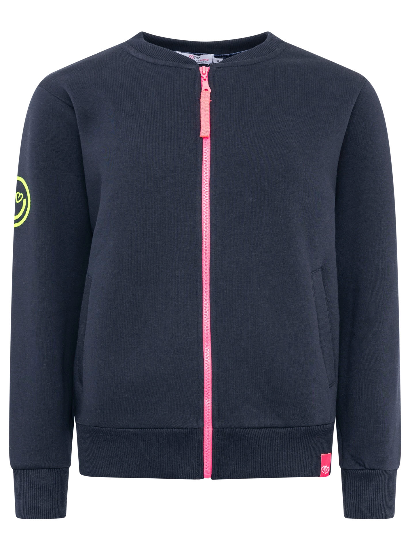 Zwillingsherz Sweatjacke »"Smile Regenbogen"« mit Reissverschluss, Rippbündchen, Eingriffstaschen, grosser Stickerei