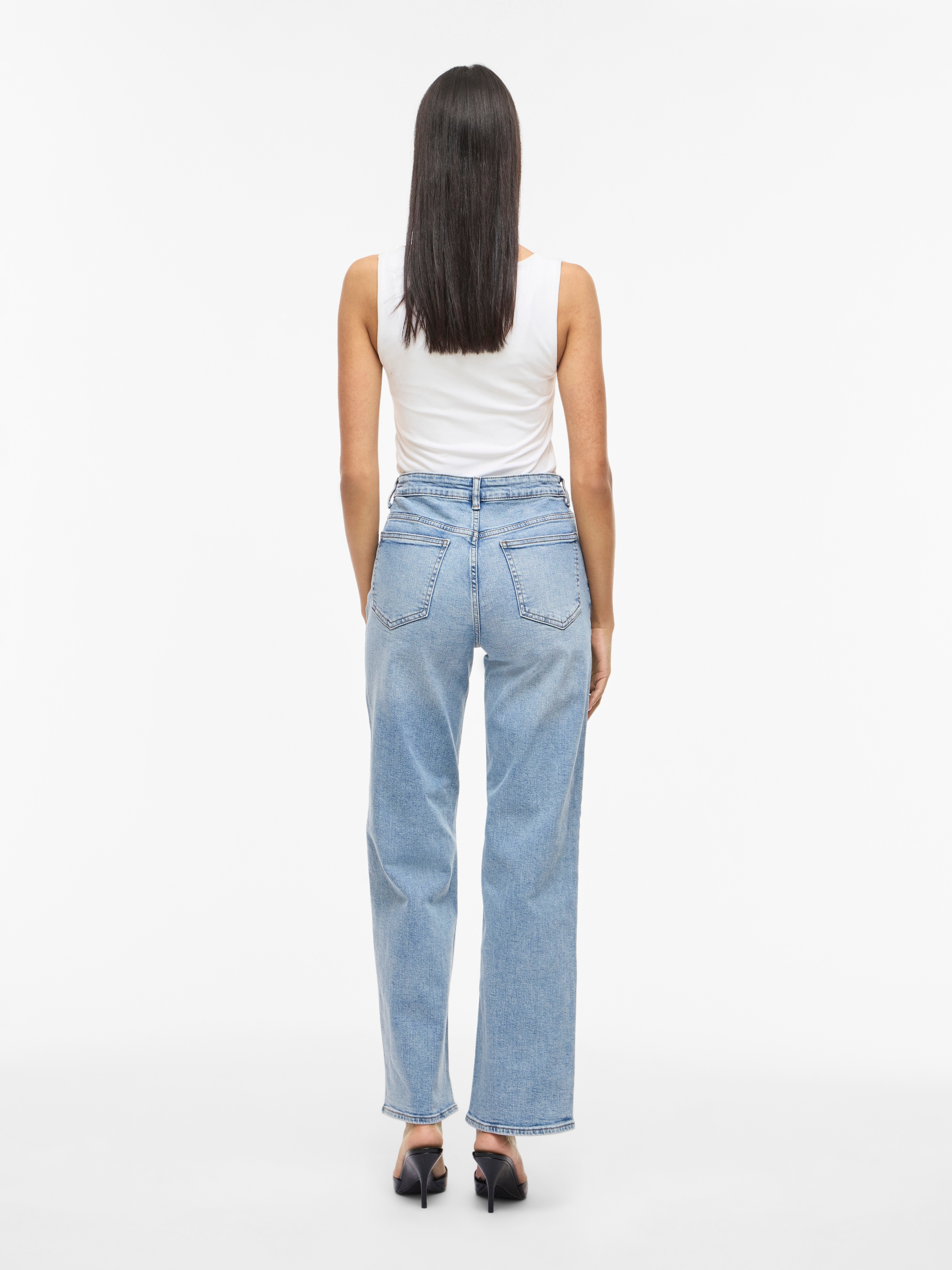 Vila Jeans droit »VILISA RW STRAIGHT JEANS ROS - NOOS« mélange de coton, taille régulière, coupe droite