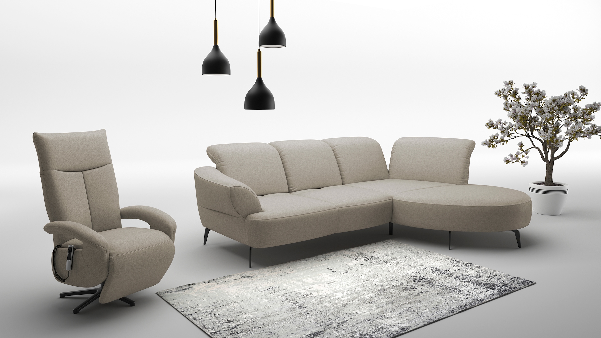 sit&more Ecksofa »Dance, L-Form, inkl. Sitztiefenverstellung« inkl. Click&Seat, optional mit Kopfteilverstellung