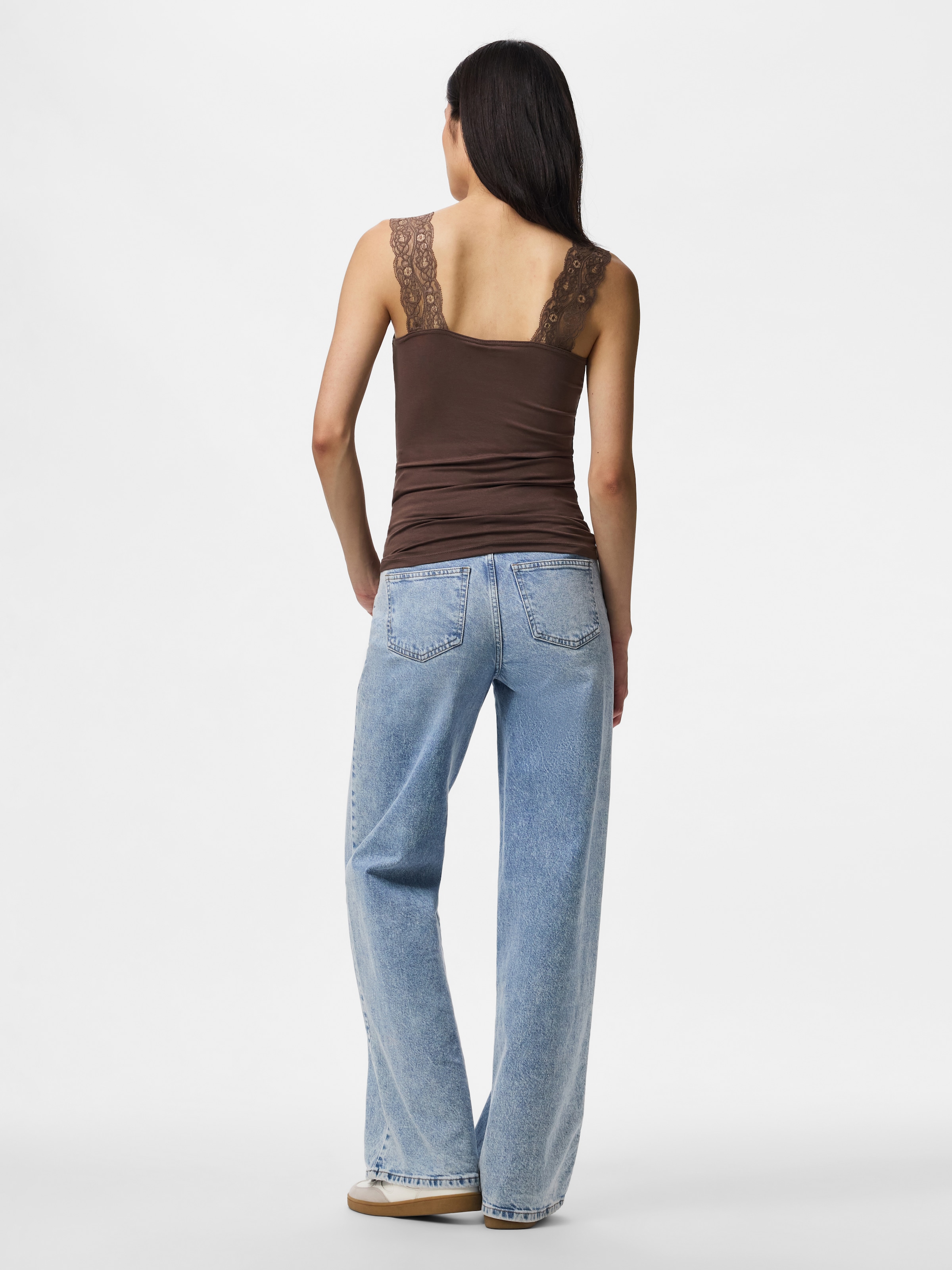 pieces Spitzentop »PCBARBERA« Viskosemischung, Spitzen Details
