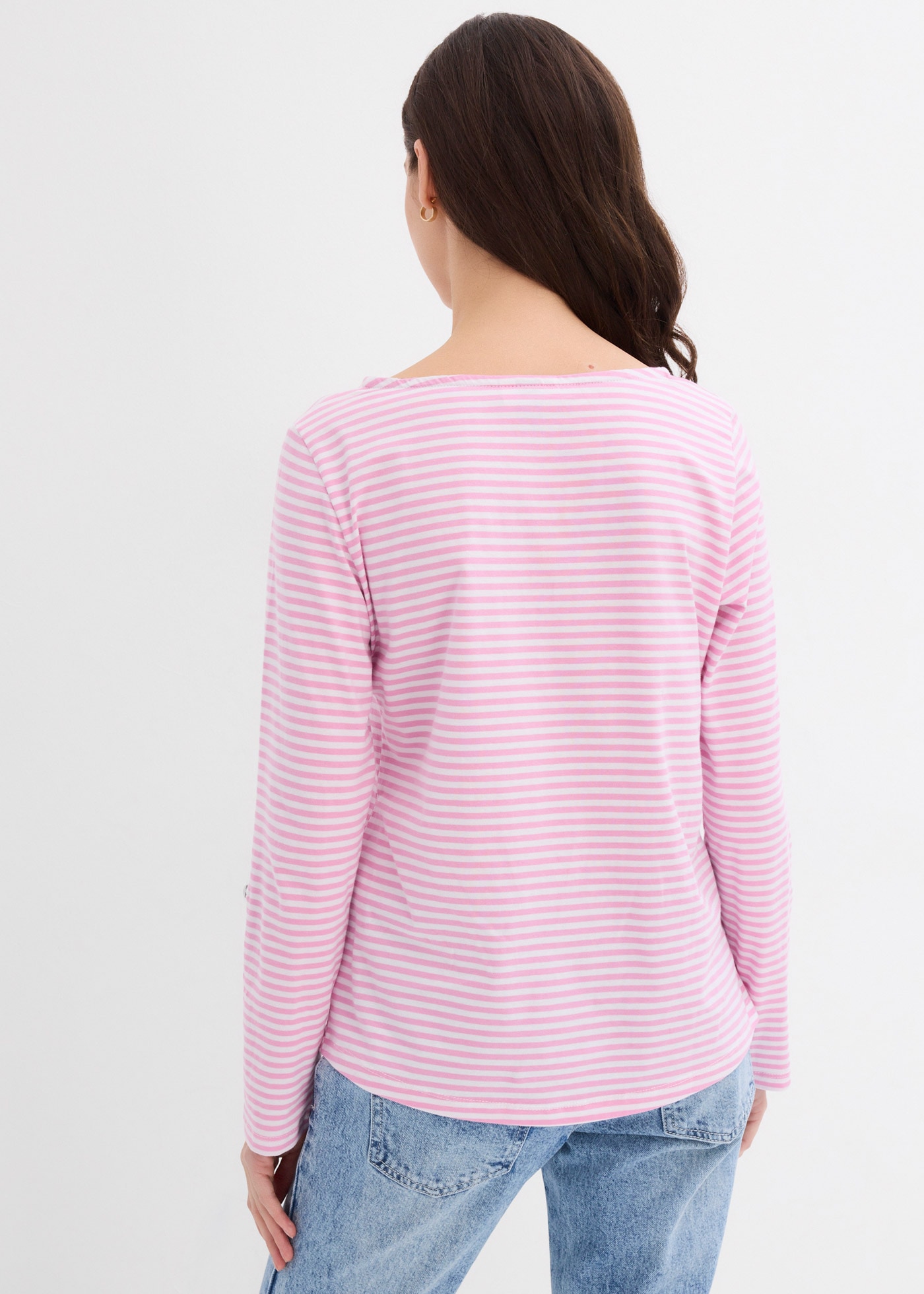bonprix Langarmshirt »Langarmshirt aus reiner Baumwolle« bequeme Passform, Langarm, für Alltag, aus reiner Baumwolle