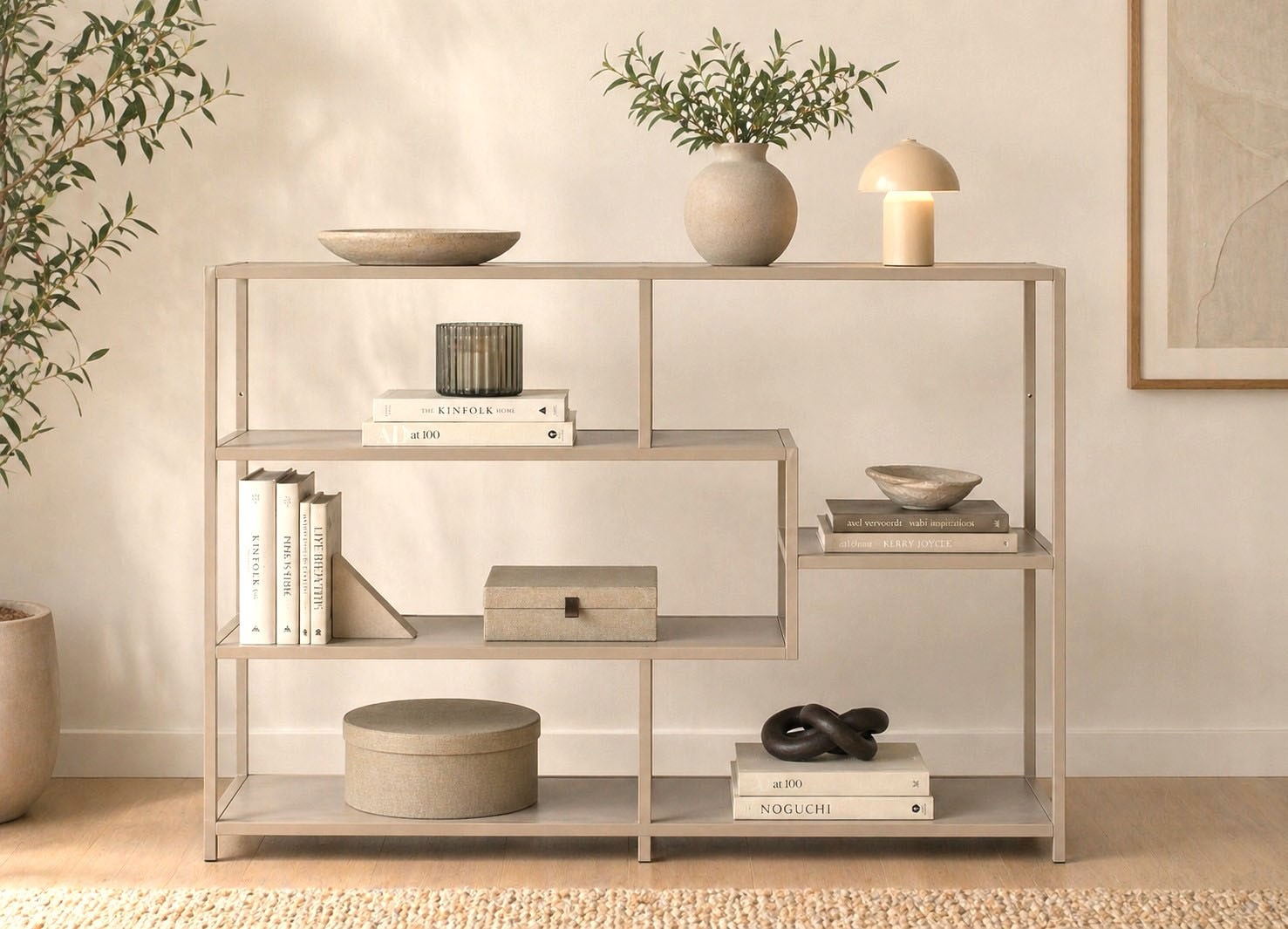 ACTONA GROUP Étagère à livres »Seaford - Mehrzweckregal & Raumteiler, modern, Metall« 114x35x78 cm,  Asymétrique, stable & beaucoup de rangement, design intemporel, 6 étagères