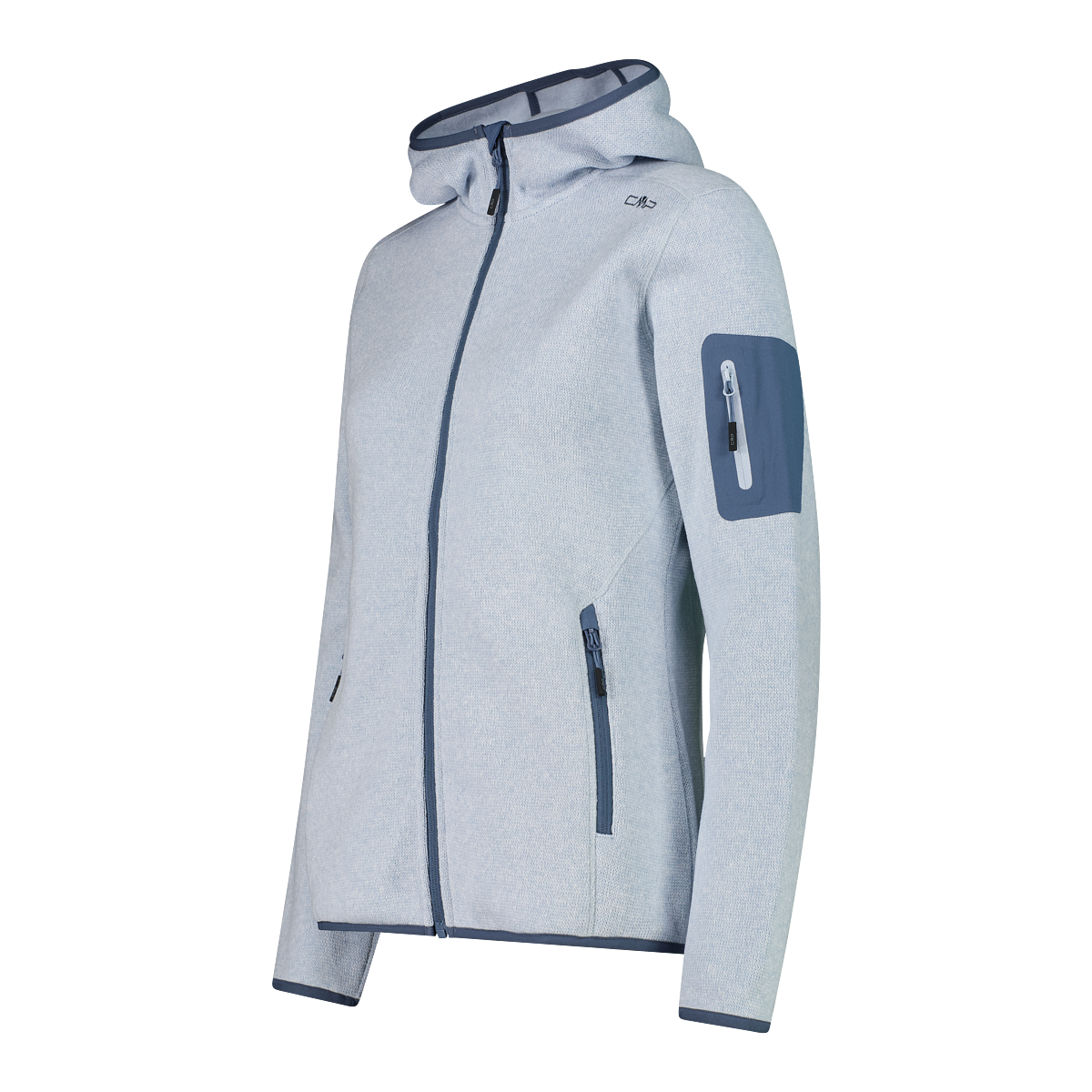 CMP Strickfleecejacke »KNITTED MELANGE HOODY WOMAN HOODY JACKET« mit Kapuze Ünbergangsjacke für Outdoor-Aktivitäten, mit Kapuze, atmungsaktiv