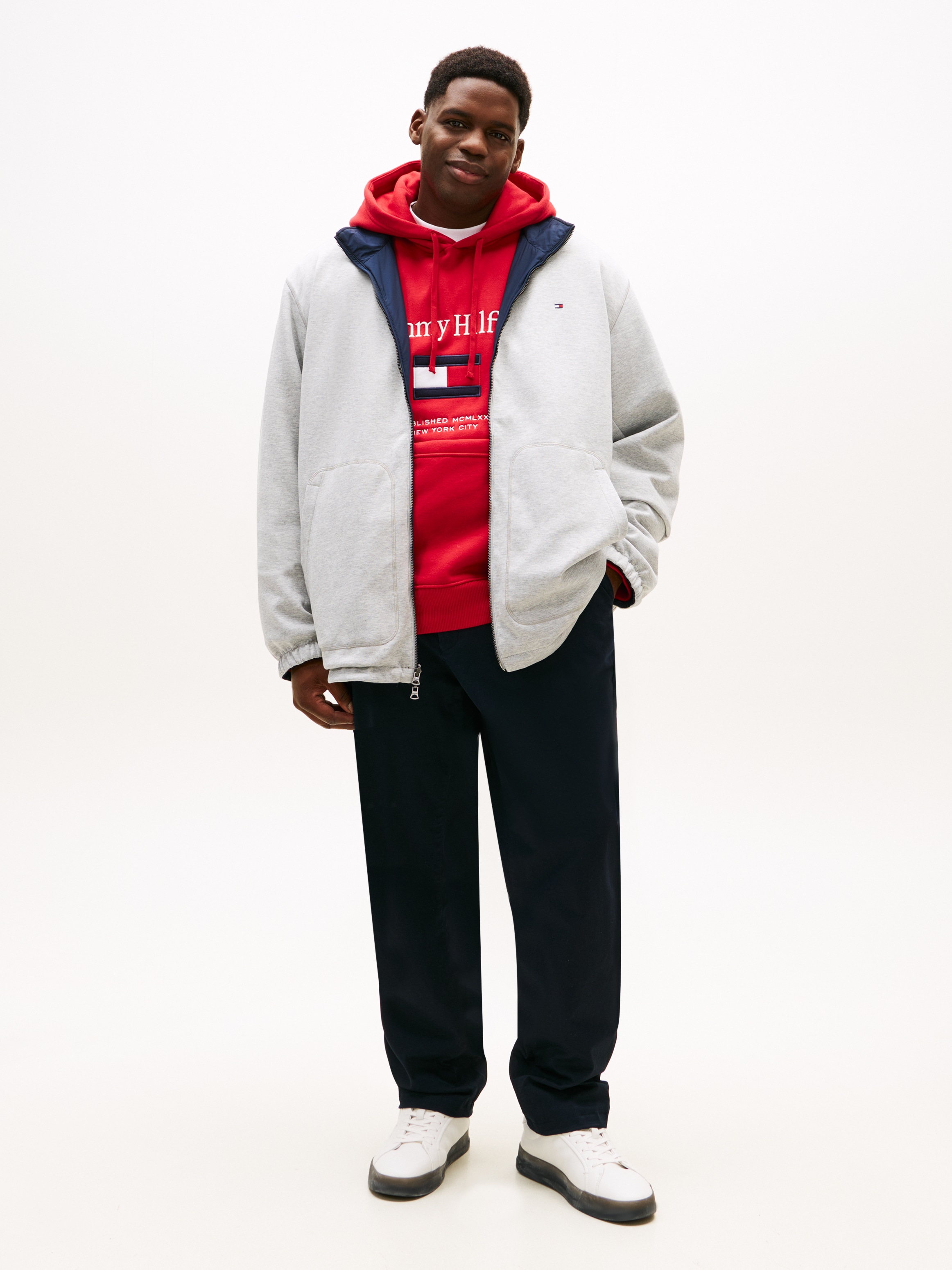 Tommy Hilfiger Big & Tall Wendejacke »BT-LW REVERSIBLE JACKET« beidseitig tragbar, Grosse Grössen, Stehkragen