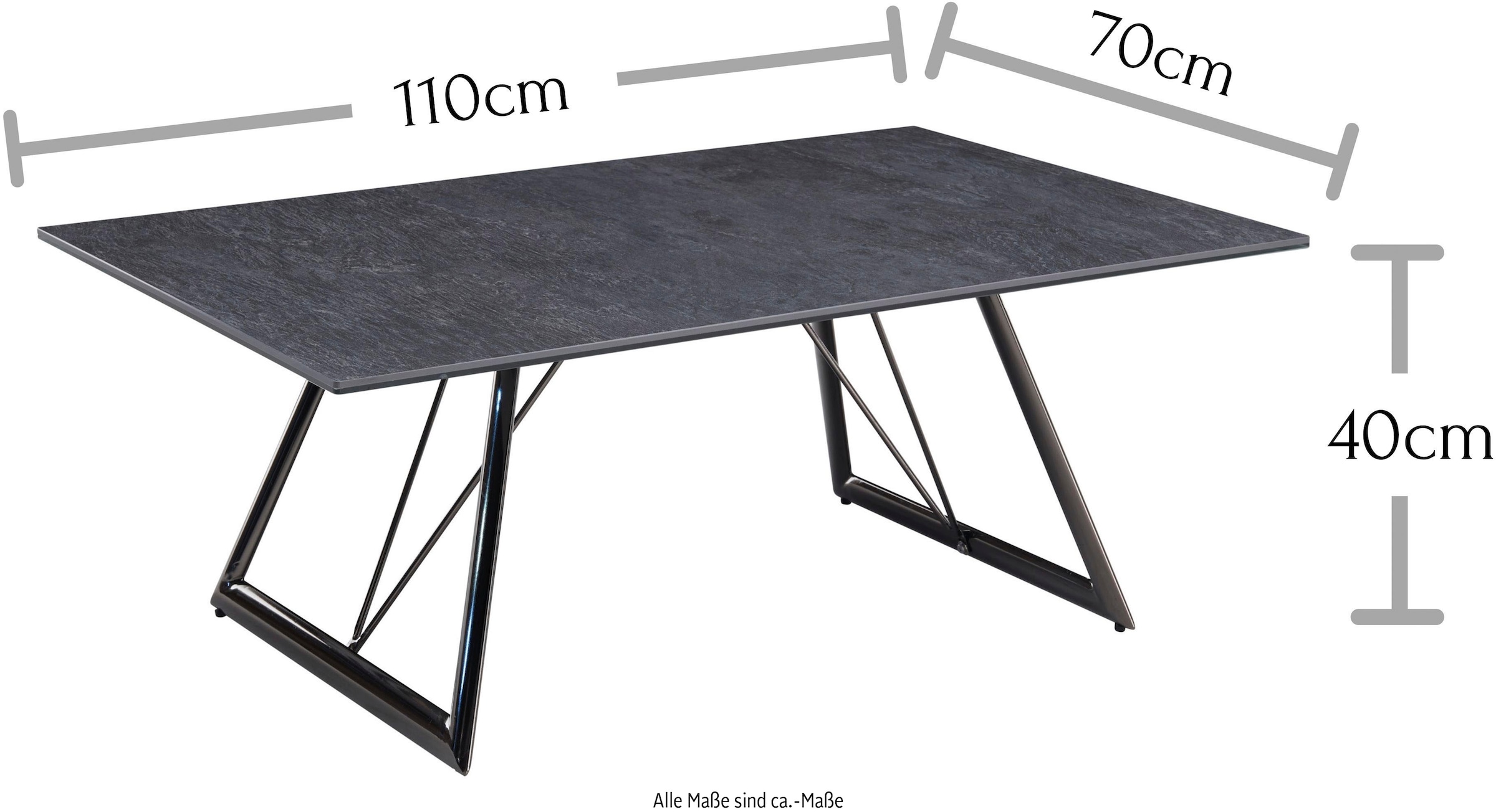 Stolkom Table basse »Evina« 110 cm breit, Tisch mit Keramikoberfläche