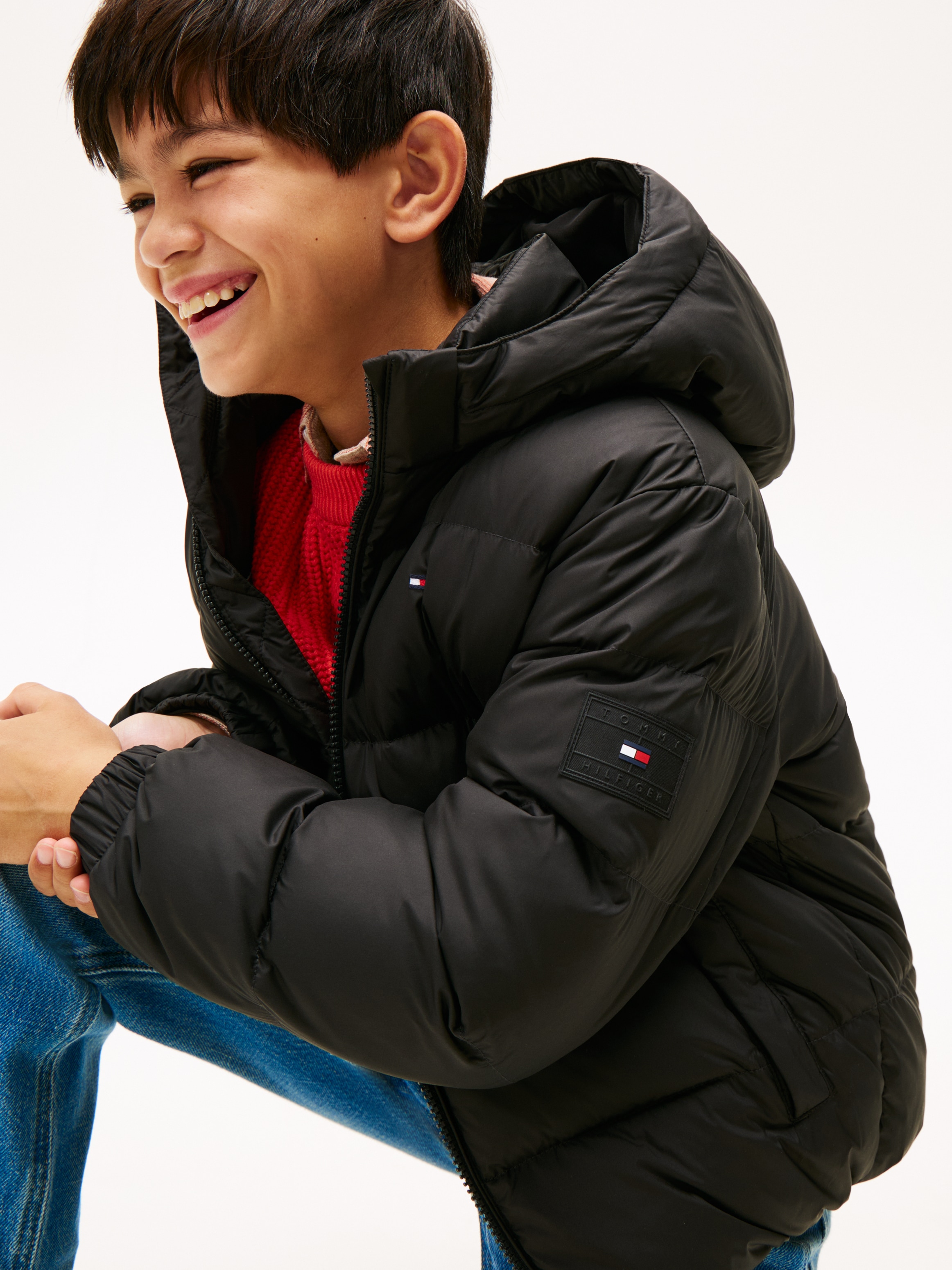Tommy Hilfiger Veste matelassée »ESSENTIAL DOWN JACKET« avec capuche enfants jusqu’à 16 ans