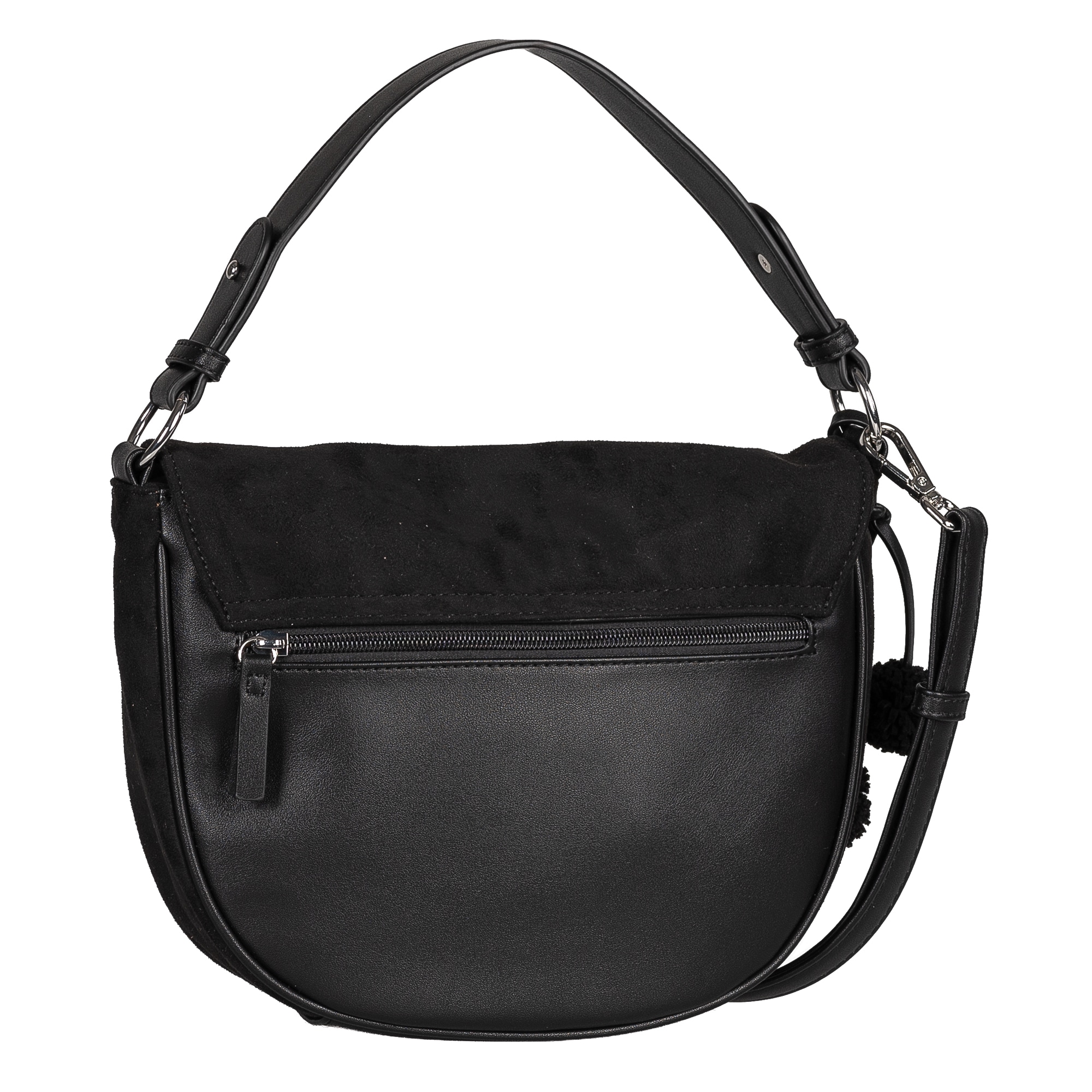 TOM TAILOR Sac à bandoulière »Idra« Sac à épaule pour femme, pompon et écusson logo embossé