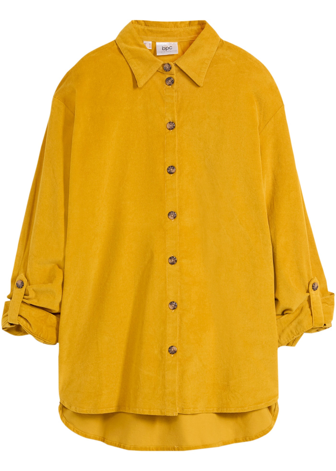 bonprix Langarmbluse »Cord-Hemd mit Seitenschlitz« Cord-Hemd mit Seitenschlitz