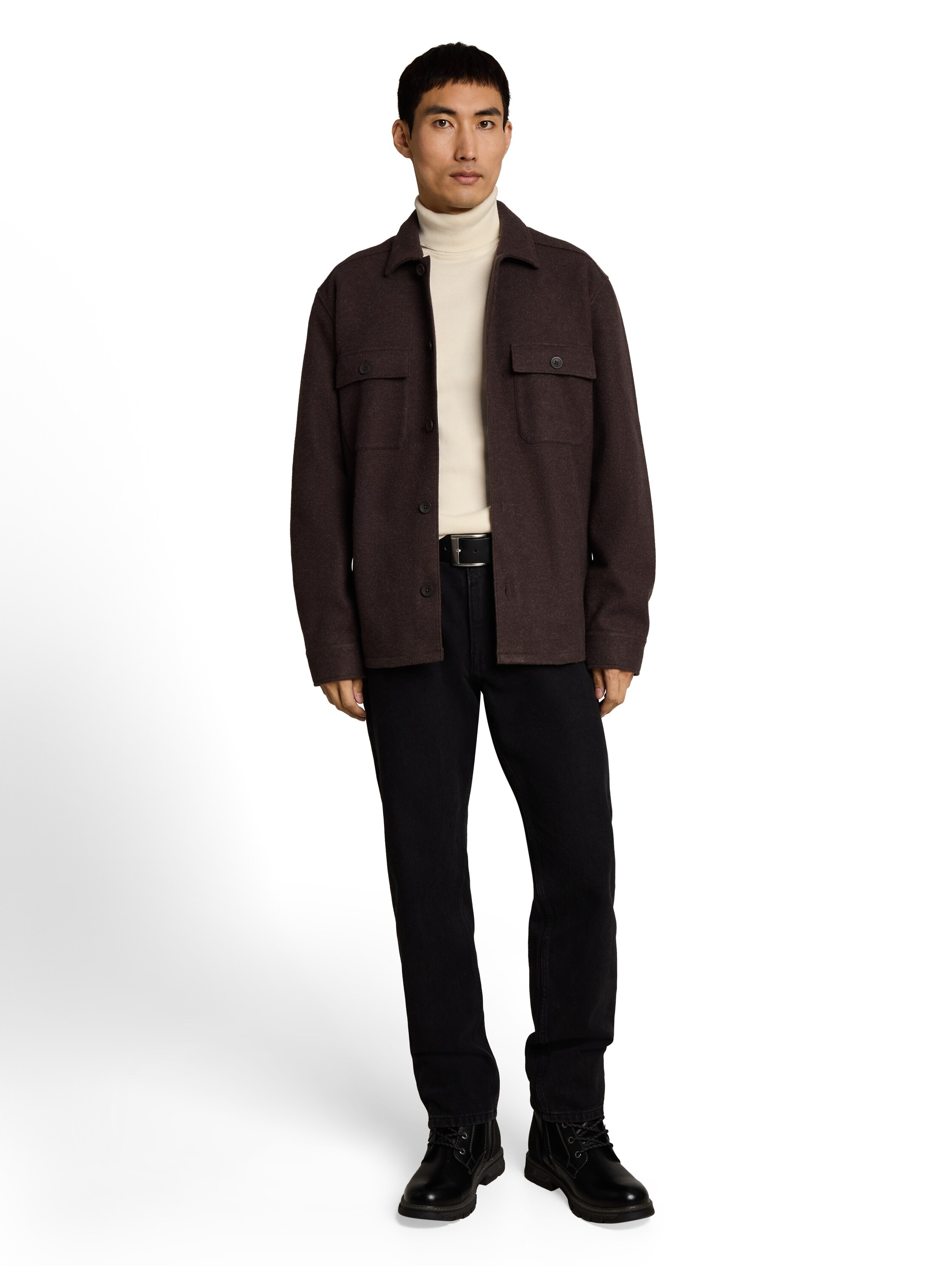 TOM TAILOR Pull à col roulé design tricoté