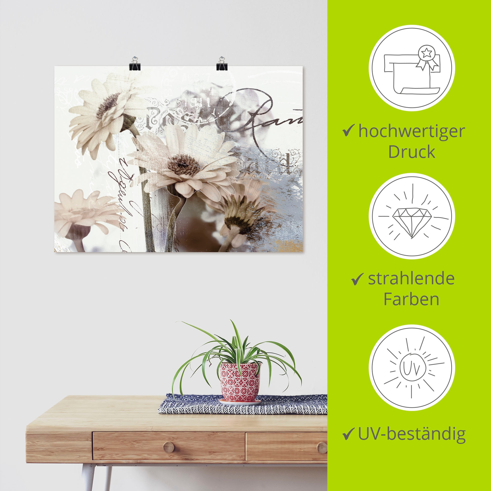 Artland Wandbild »Gerberas_Detail« Blumenbilder 1 Stk. tlg. als Leinwandbild, Poster, Wandaufkleber in verschied. Grössen