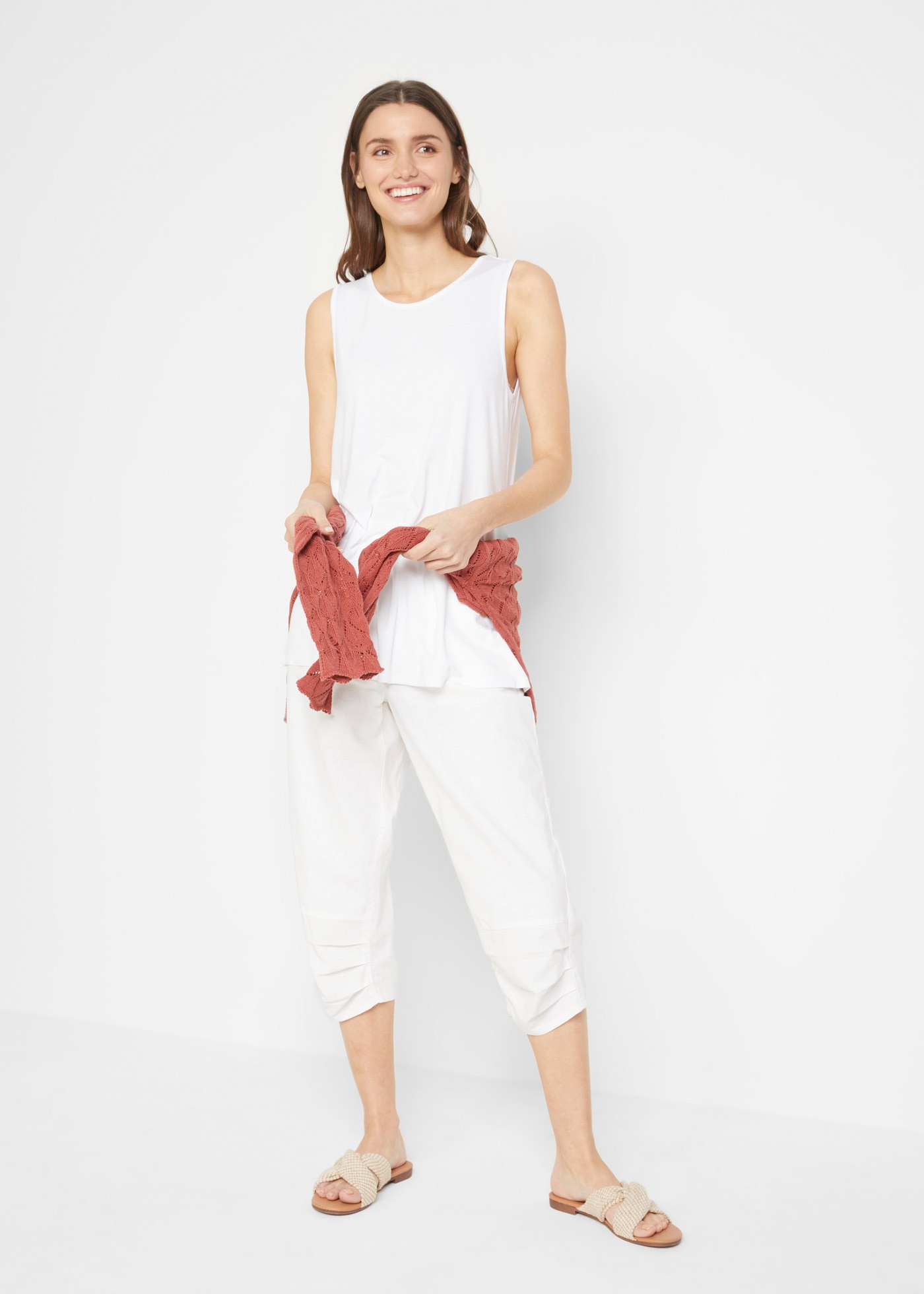 bonprix Haut de chemise Packung, 2 pièces A-Linie, ärmellos, casual Stil, aus Viskose und Elasthan