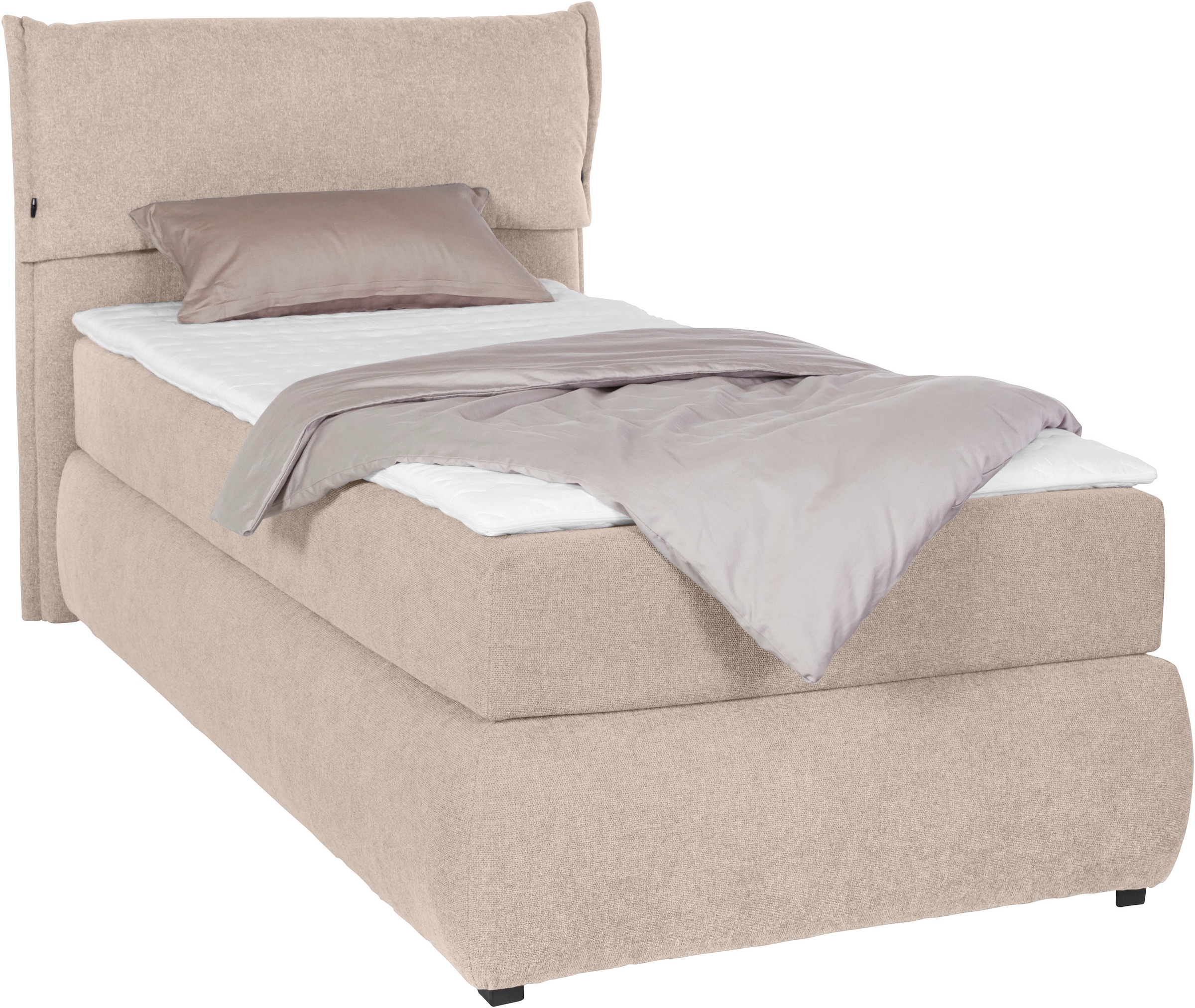 GOODproduct Boxspringbett »Jenson« in 4 Farben, 4 Breiten, 3 Matratzenarten in 2 Härtegraden, Topper