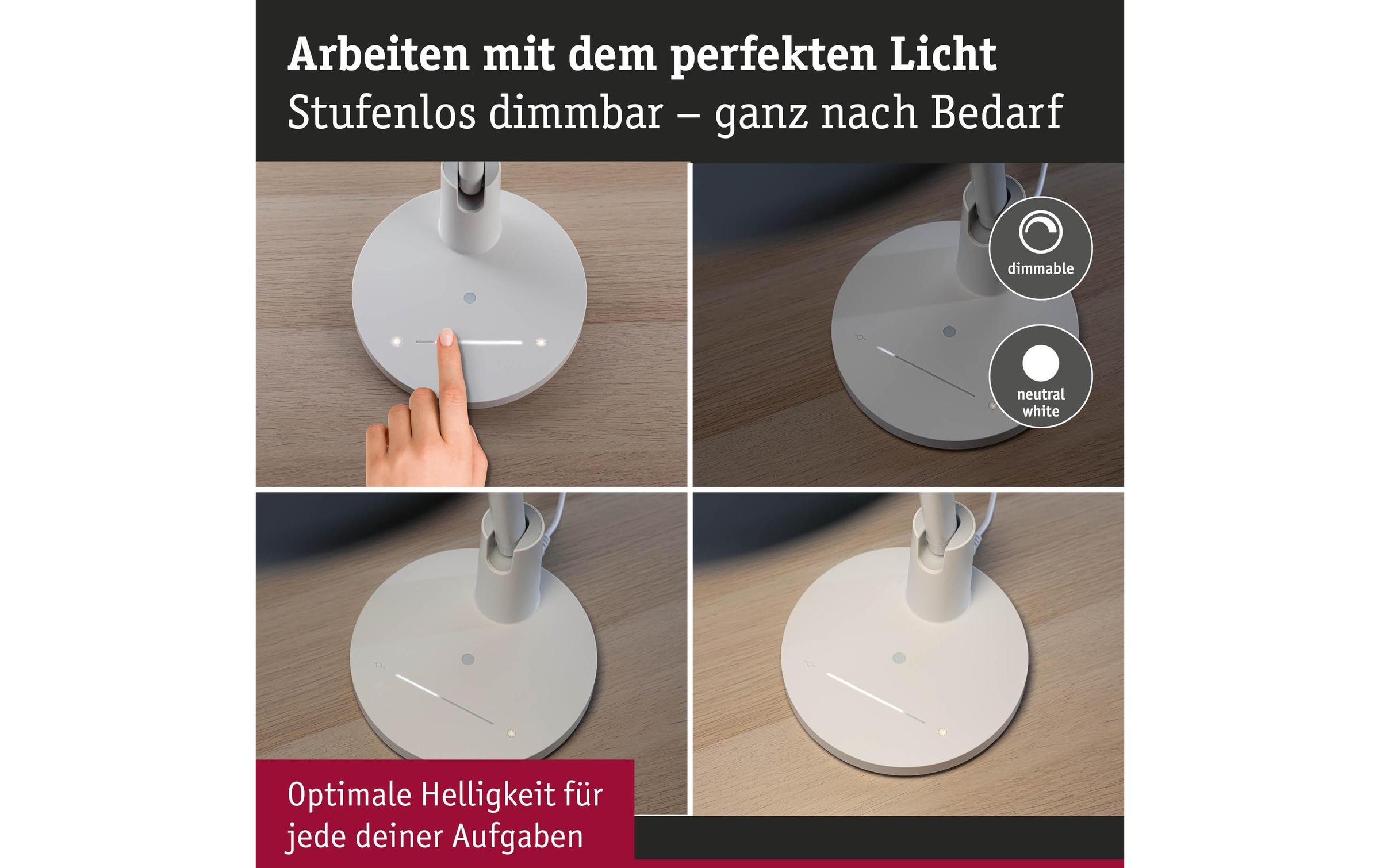 Paulmann LED Schreibtischlampe »Paulmann Schreibtischleuchte Schreibtischleuchte« LED-Modul warmweiss