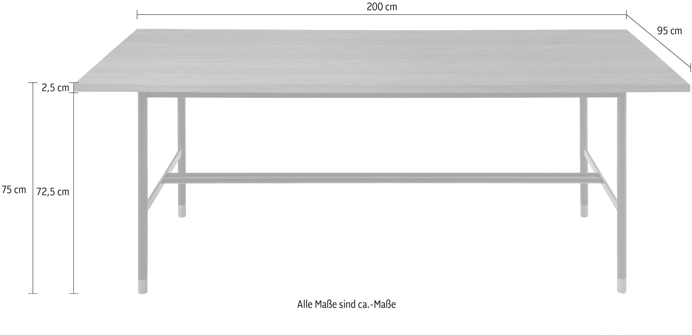 andas Esstisch im skandinavian Design, Breite 200 cm, FSC®-zertifiziert