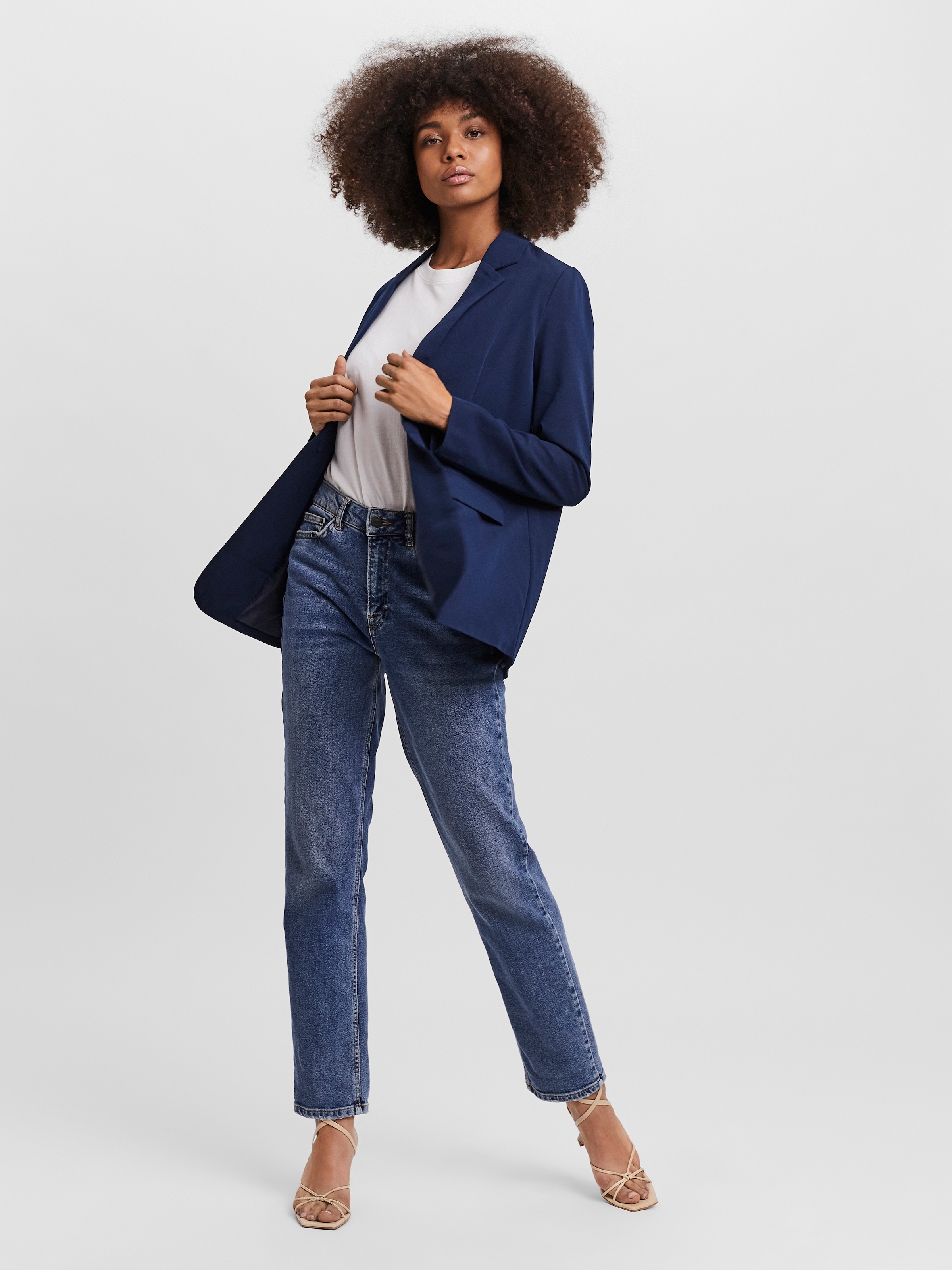 Vero Moda Blazer long »VMZELDA LS LOOSE BLAZER NOOS« lässige Form, 1-Knopf Verschluss